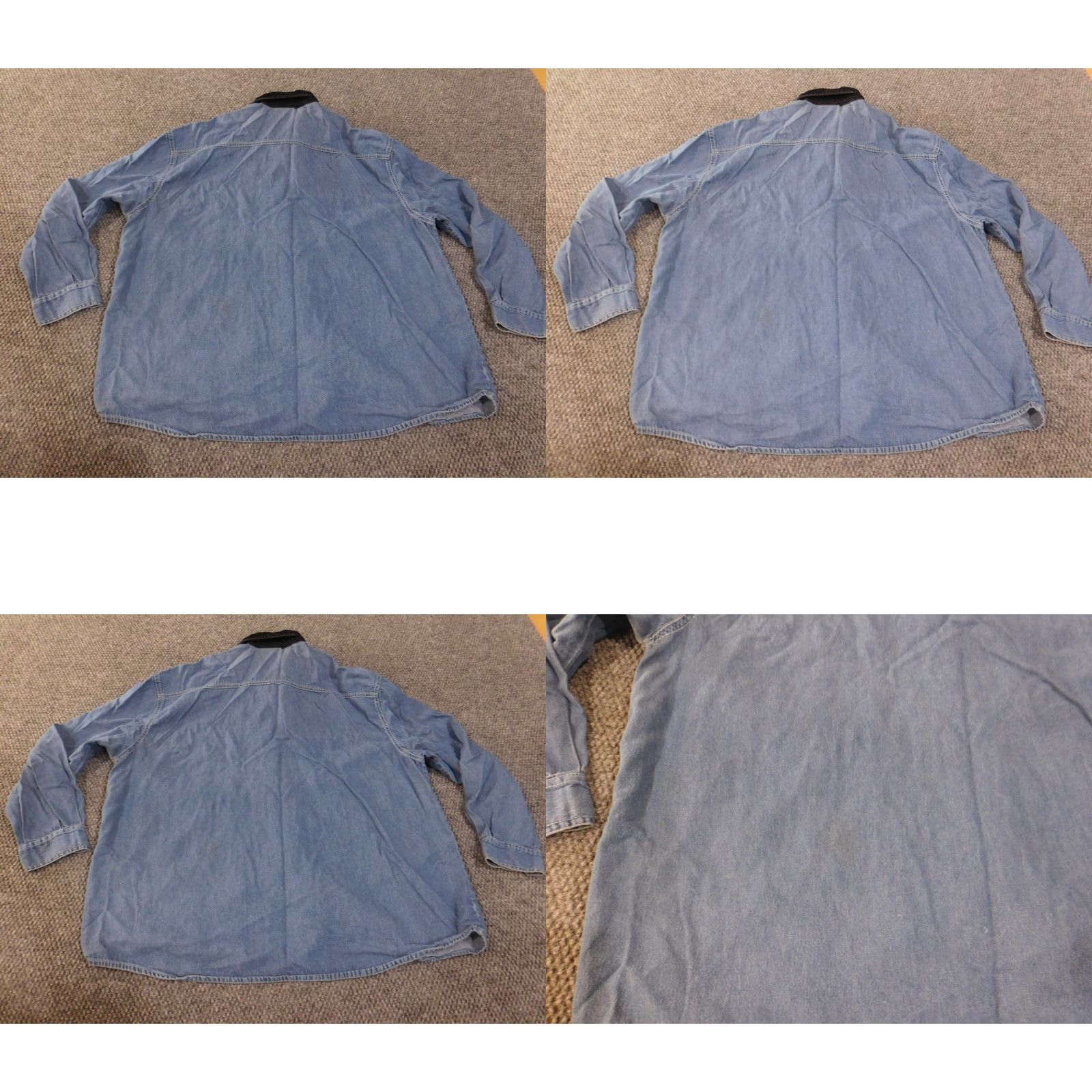 Denime M&M Shirt XL Mens Denim Embroidered Blue Button-Up Long Sleeve Corduroy Vintage? No Size US XL / EU 56 / 4 - 8 Thumbnail