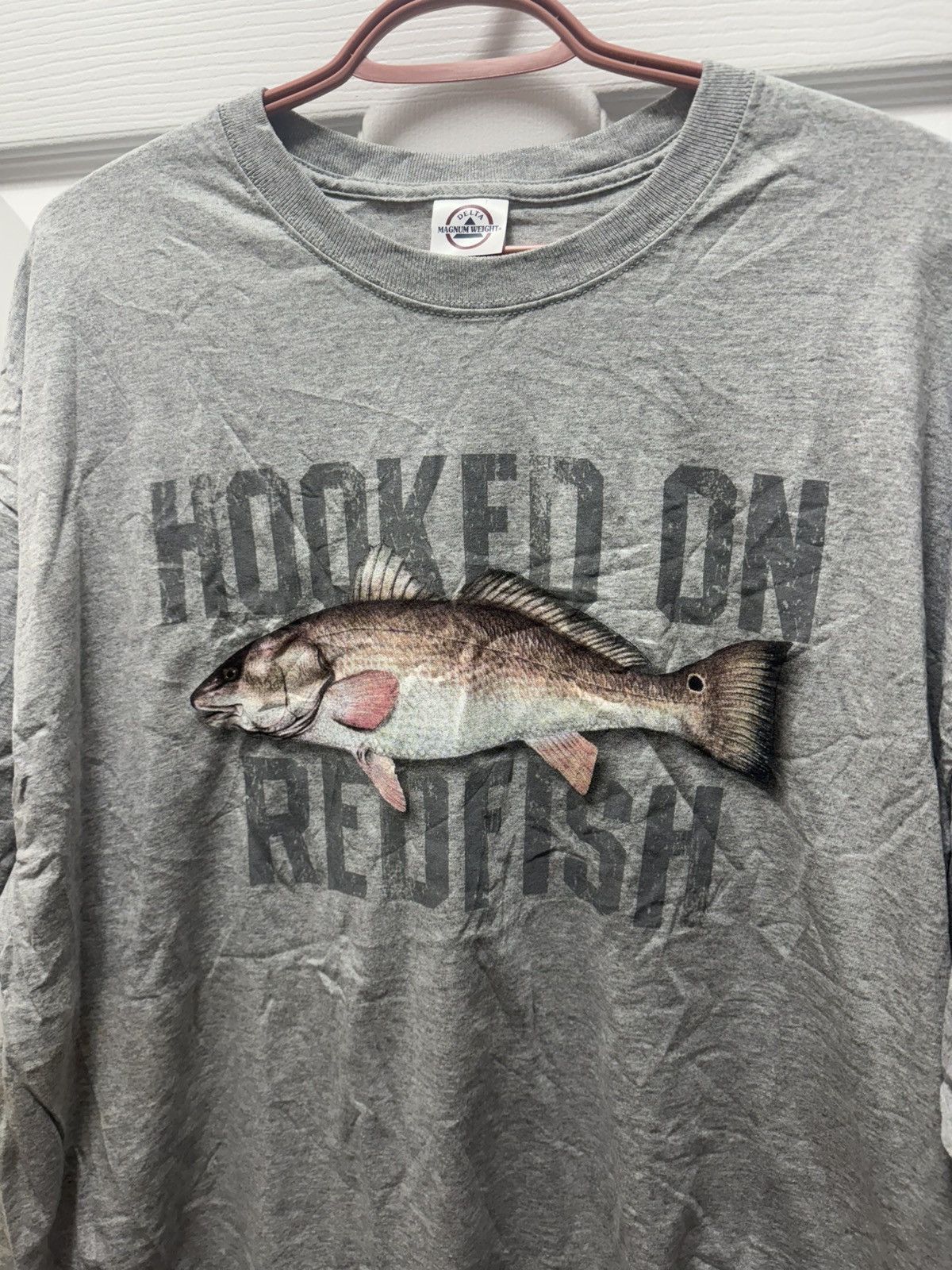 Delta Delta Magum Weight Hooked on Redfish Vintage Fishing Humor Size US XXL / EU 58 / 5 - 2 Thumbnail