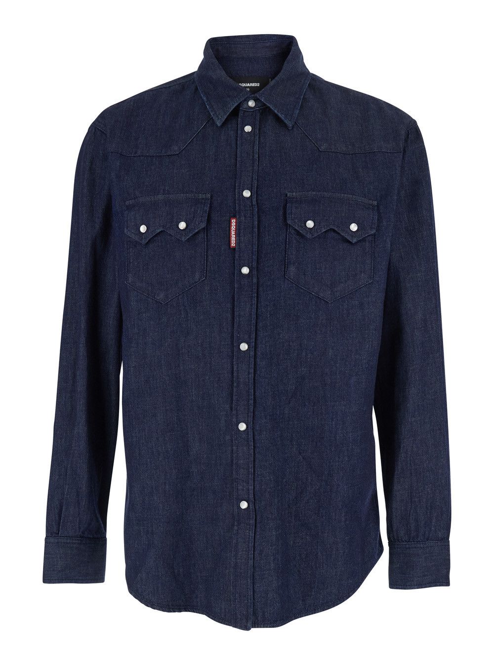 Dsquared2 Blue Denim Shirt with Classic Collar and Two Applied Pockets for Men Size US L / EU 52-54 / 3 - 1 Thumbnail