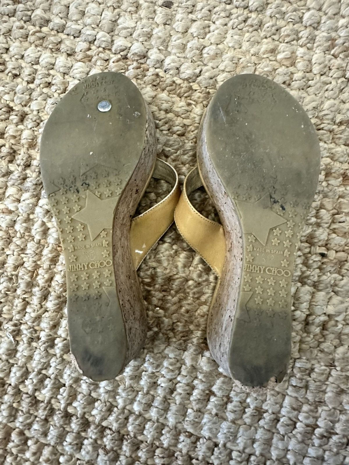 Jimmy Choo JIMMY CHOO PATHOS PATENT LEATHER CORK SANDAL SIZE 9 Size US 9 / IT 39 - 7 Thumbnail