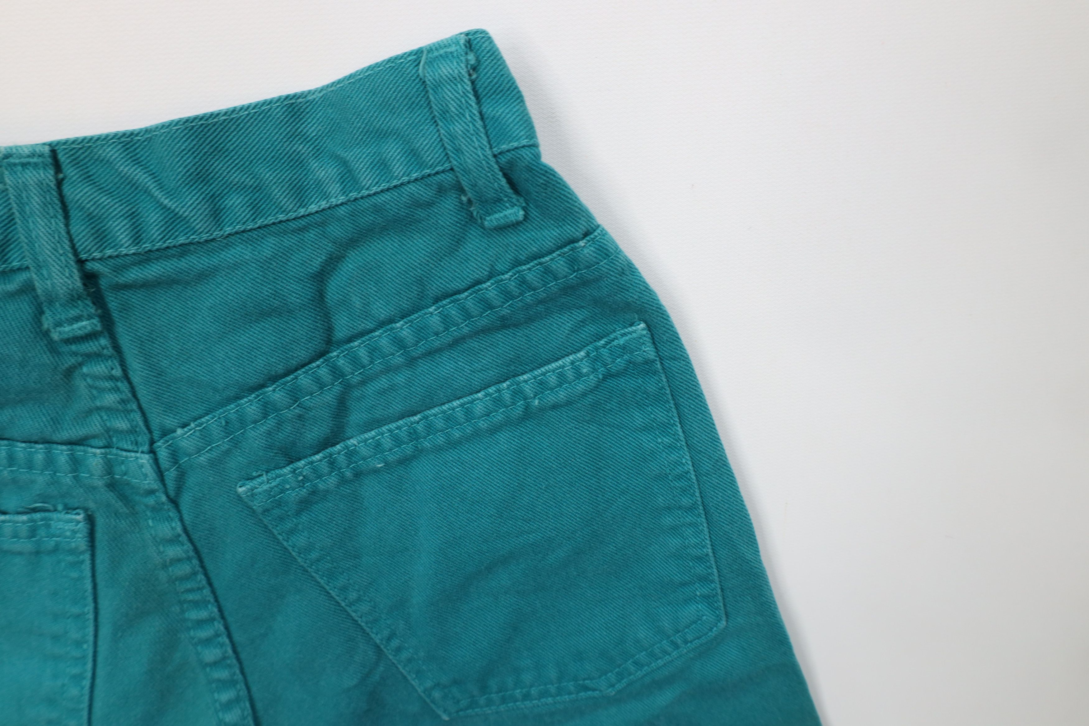 Vintage Vintage 90s Streetwear Jean Shorts Jorts Teal Cotton USA Size 27" / US 4 / IT 40 - 14 Thumbnail