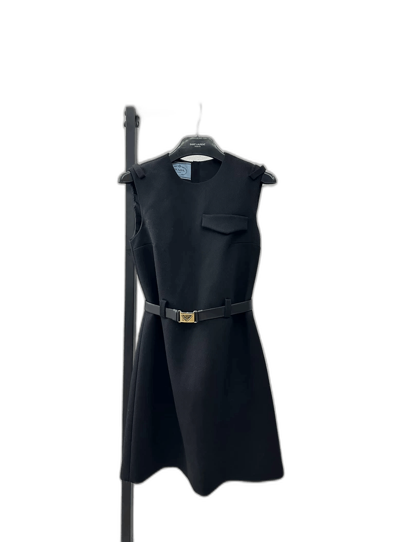 Prada Prada Knit Dress with Triangle Logo Belt-2506 Size S / US 4 / IT 40 - 1 Thumbnail