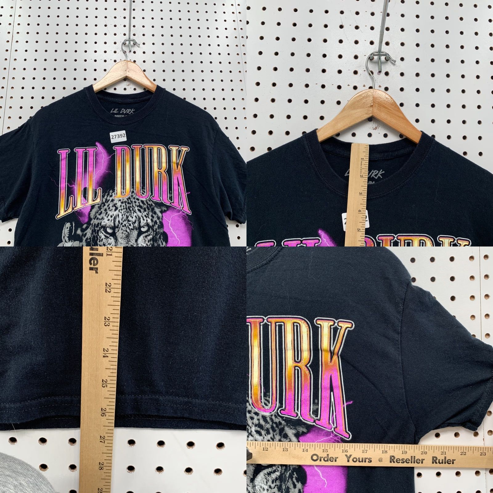 Vintage Lil Durk Shirt Death Aint Easy Black Purple Adult Medium TEE Mens Shirt Size US M / EU 48-50 / 2 - 8 Thumbnail