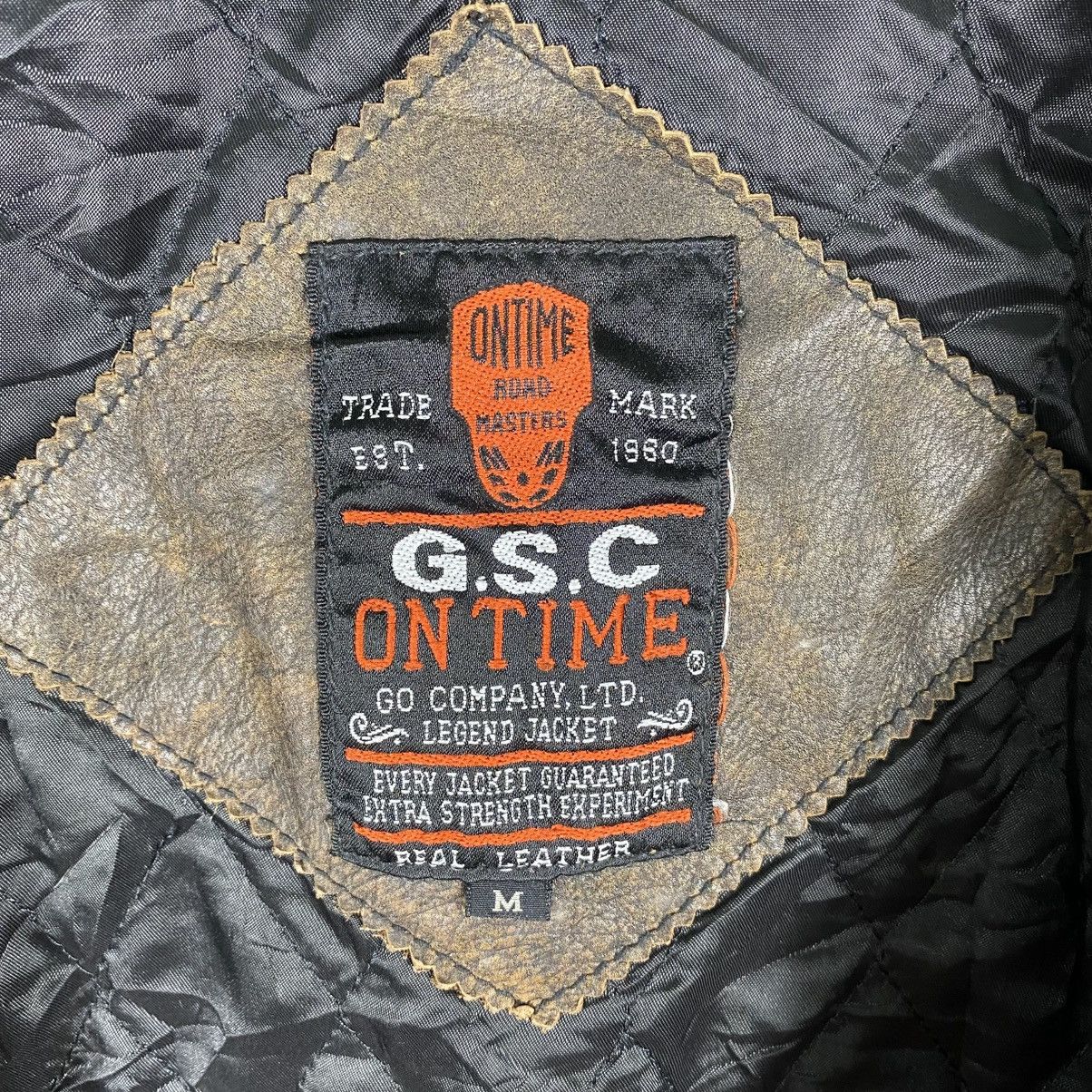 Genuine Leather × Leather × Vintage Vintage G.S.C On Time Leather Zipper Jacket M Size Size US M / EU 48-50 / 2 - 8 Thumbnail