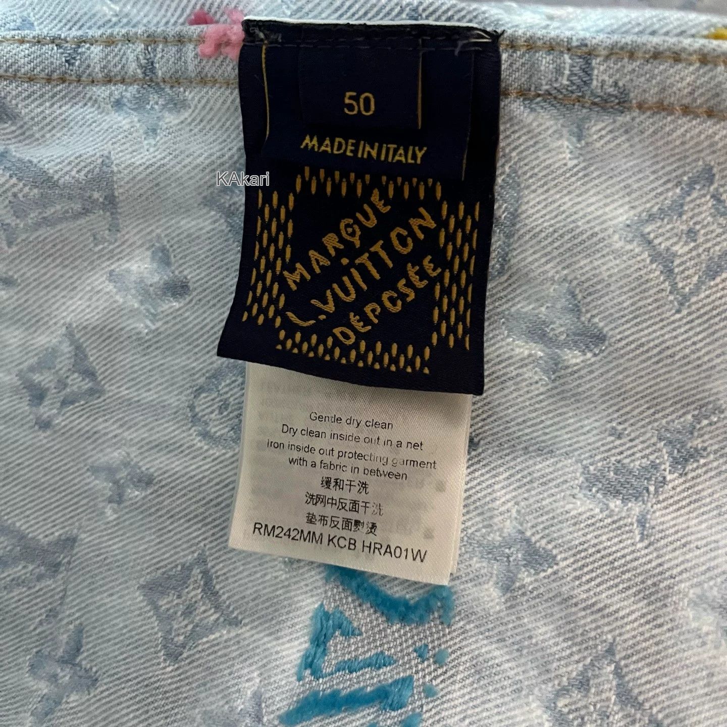 Louis Vuitton Louis Vuitton Light Blue Logo Embroidered Denim Jacket Size US M / EU 48-50 / 2 - 3 Thumbnail