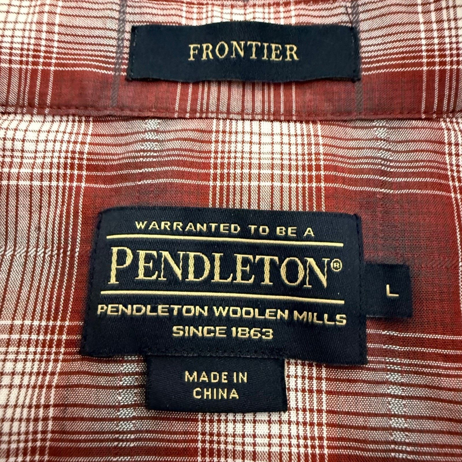 Pendleton Pendleton Frontier Pearl Snap Shirt Mens L Red Plaid Western Size US L / EU 52-54 / 3 - 2 Thumbnail