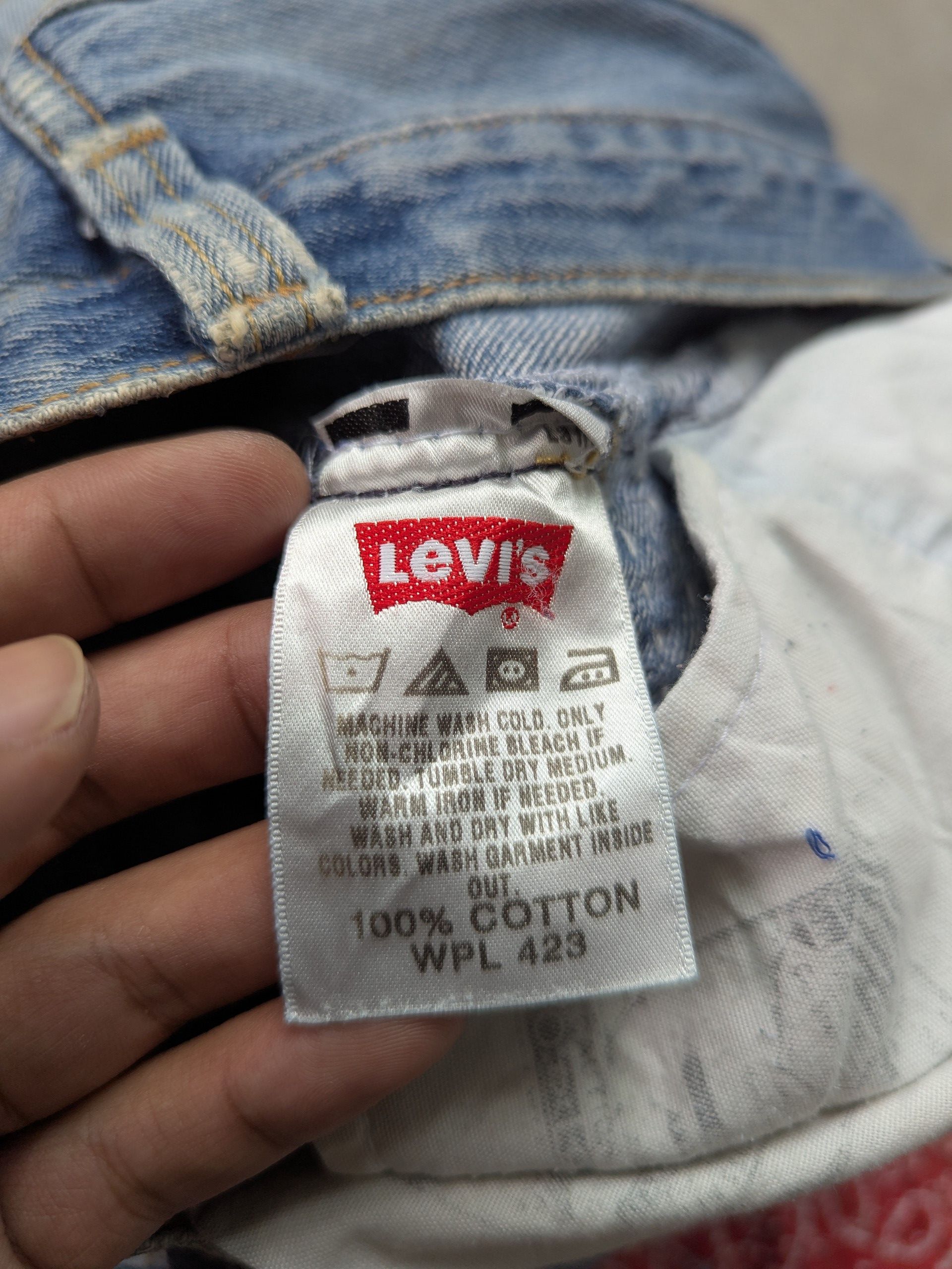 Levi's × Vintage OPEN FOR CUSTOM 🔥 Levis 501 Bandana Boro Sashiko Size US 31 - 12 Thumbnail