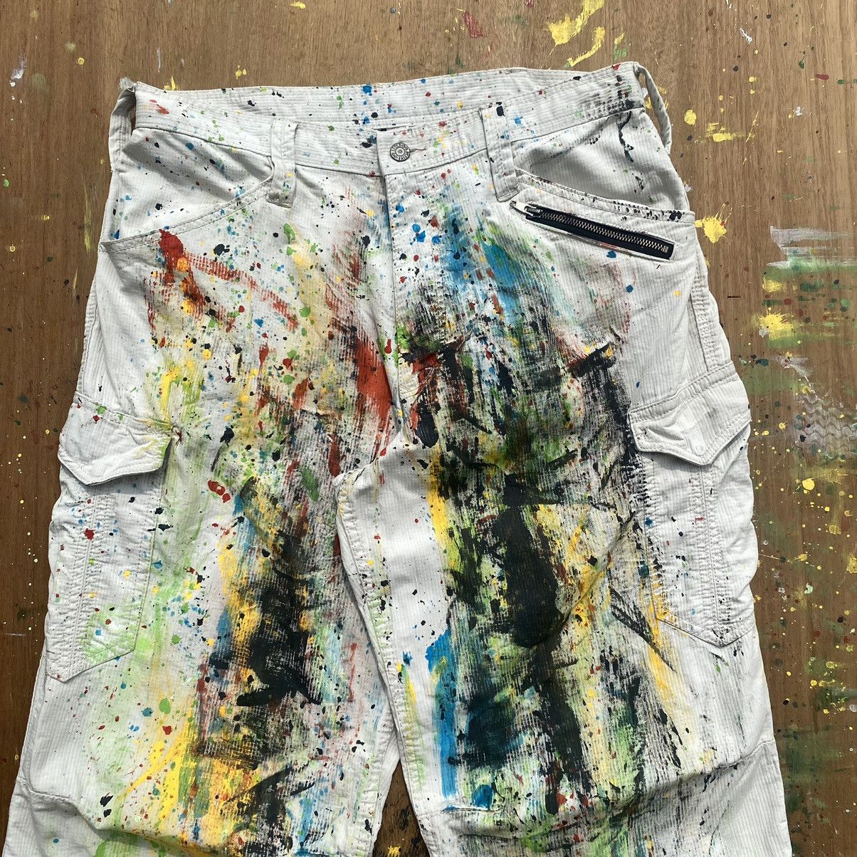 Other Custom Painter Multi Colour Cargo Pants Size US 33 - 2 Thumbnail