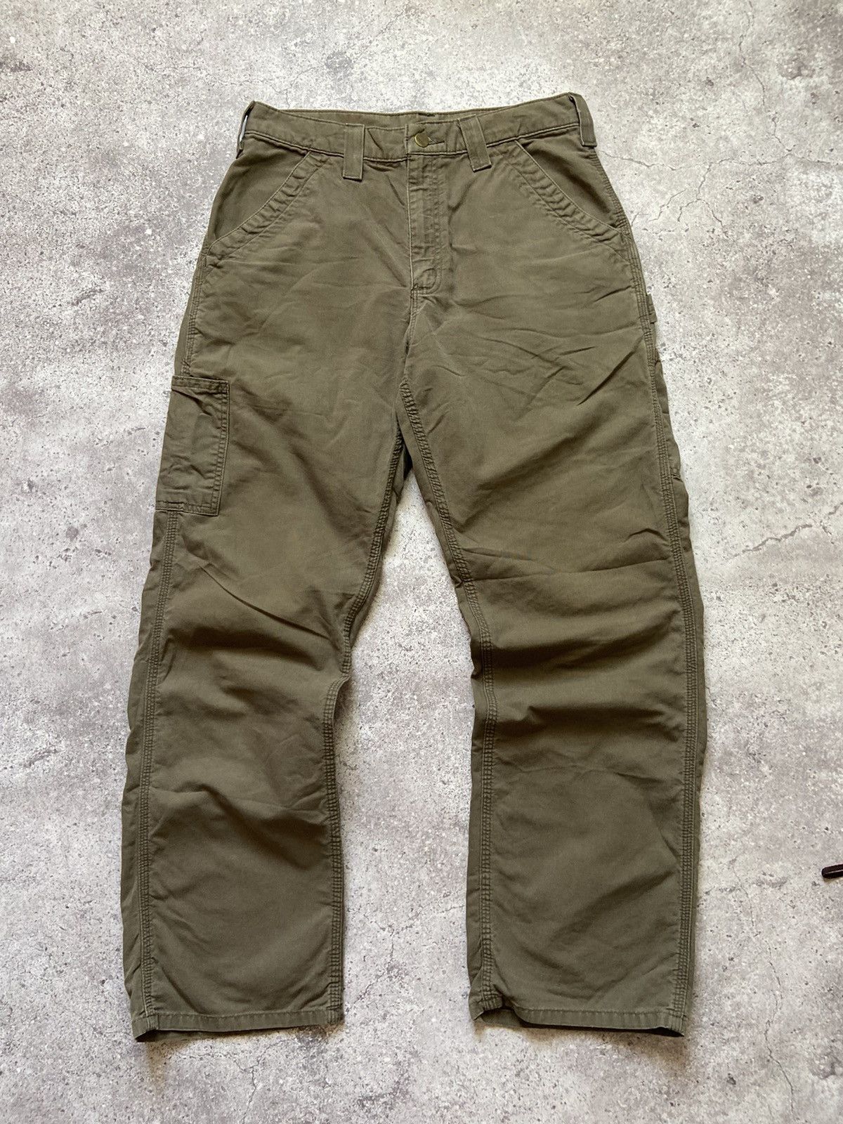 Carhartt Rare Vintage Y2K Baggy Faded Carhartt Work Pants Brown 31x32 Size US 31 - 8 Thumbnail