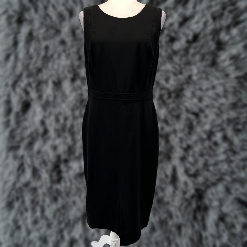 Talbots VINTAGE Talbots Sheath Dress 10 Black Sleeveless Pencil Knee Length Womens Size L / US 10 / IT 46 - 1 Thumbnail
