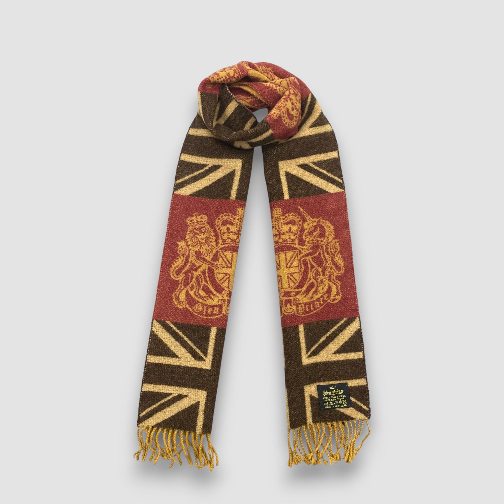 Japanese Brand Vintage Glen Prince Scarf Wool Union Jack Flag Winter Size ONE SIZE - 1 Thumbnail