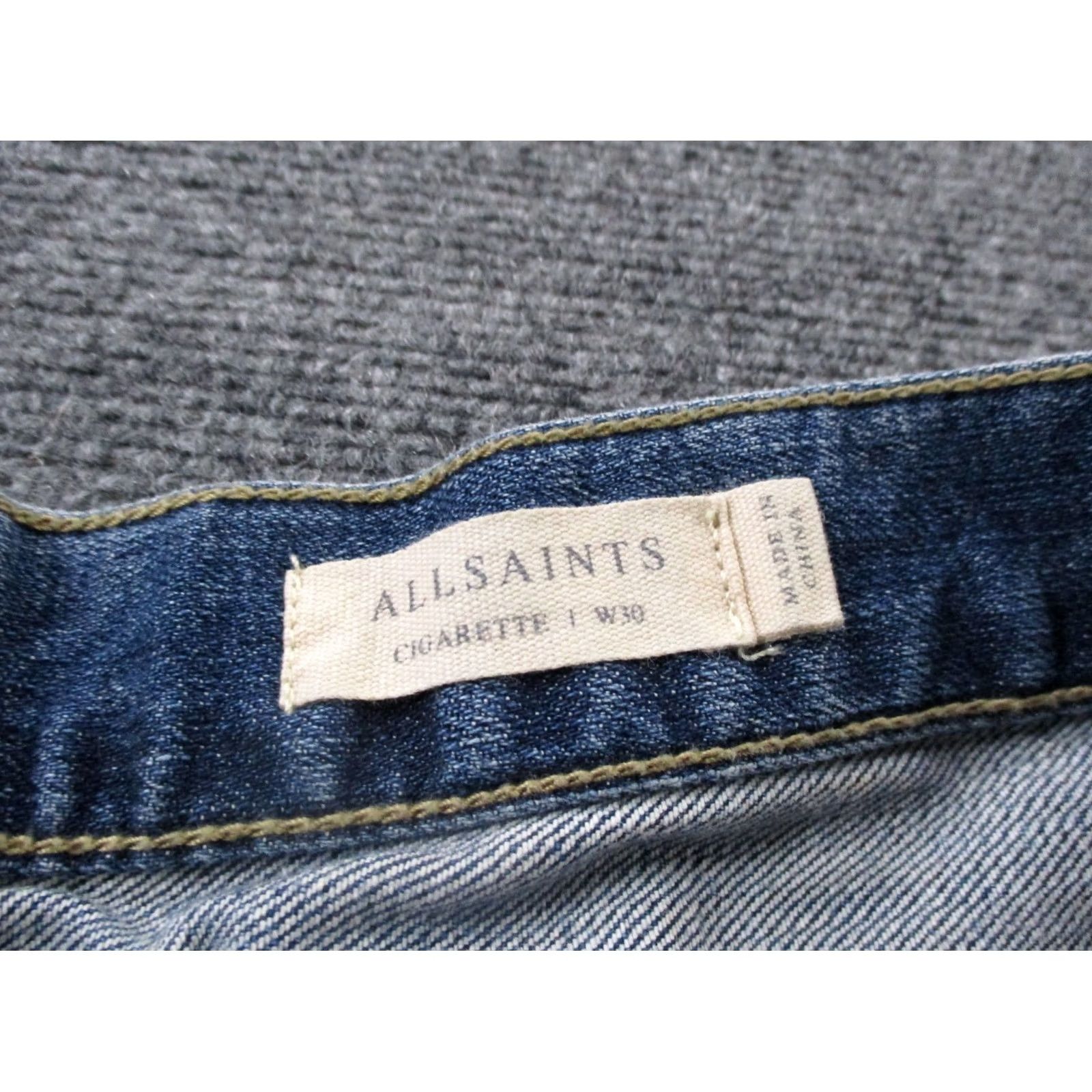 Allsaints AllSaints Jeans Mens 30 Blue Denim Straight Cropped Cigarette Casual Faded Shop Now Mens Size US 32 / EU 48 - 7 Thumbnail