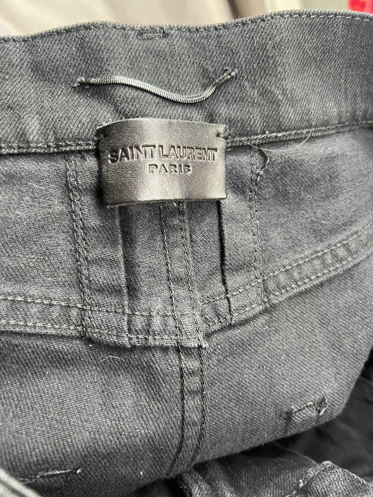 Saint Laurent Paris Skinny low waist FW 16 palladium one knee ripped denim Size US 30 / EU 46 - 3 Thumbnail