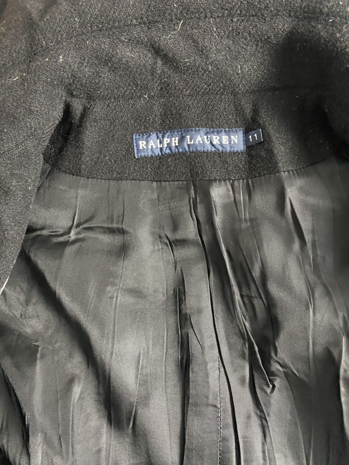 Maison Margiela × Polo Ralph Lauren × Ralph Lauren PeaCoats Ralph Lauren Double Button Black Plain Women's Size 36S - 4 Thumbnail