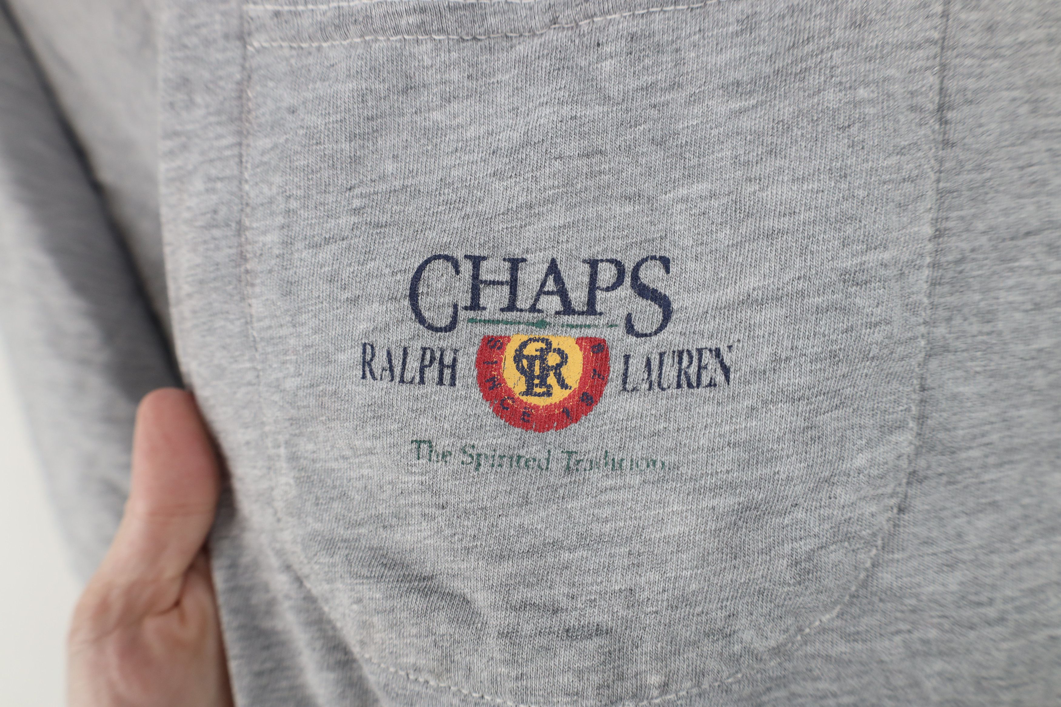 Ralph Lauren Vintage 90s Chaps Ralph Lauren Spell Baggy Pocket T-Shirt Size US XL / EU 56 / 4 - 4 Thumbnail