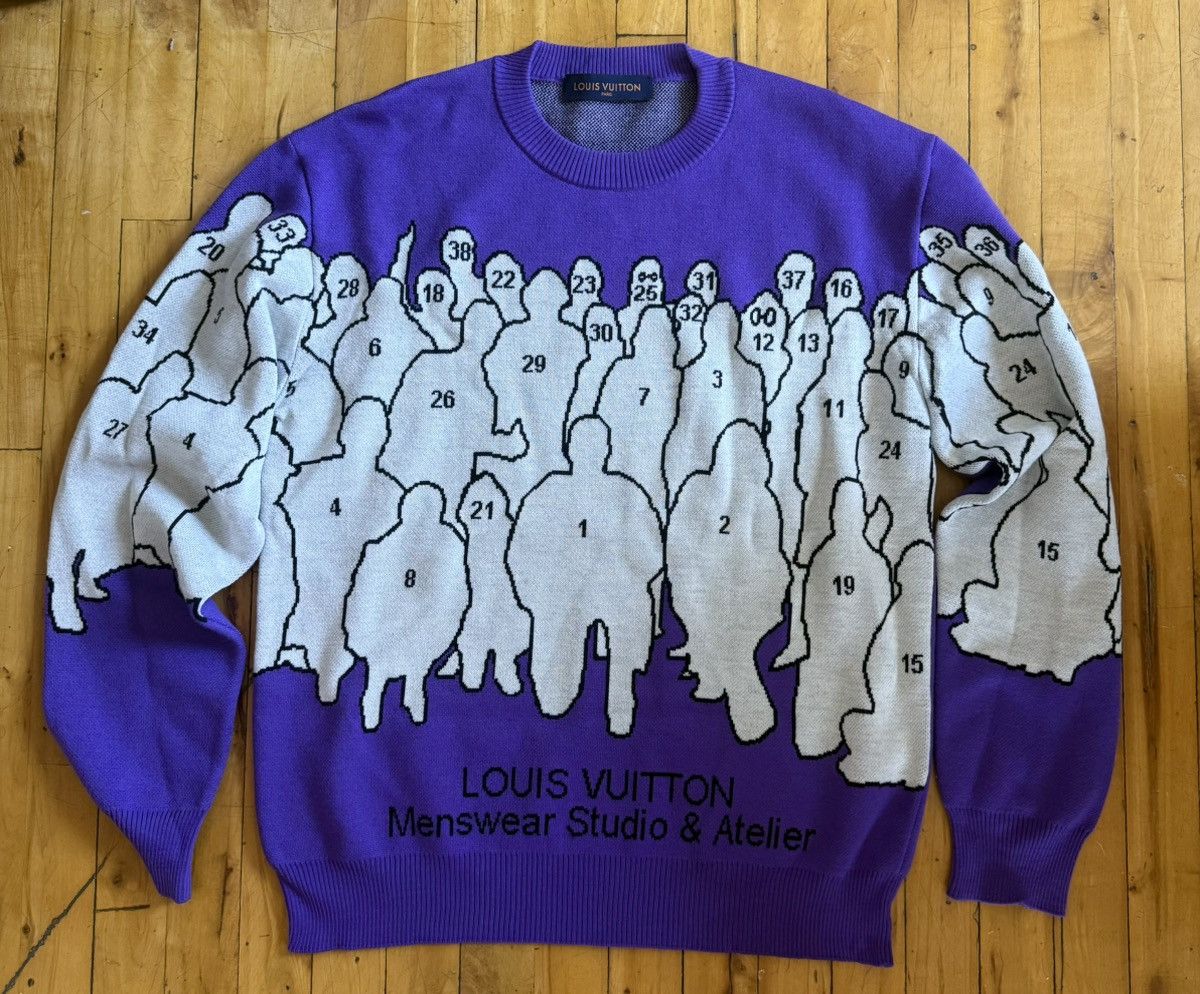 Louis Vuitton Louis Vuitton Studio Jacquard Crewneck Sweater 'Purple' Size US XL / EU 56 / 4 - 3 Thumbnail