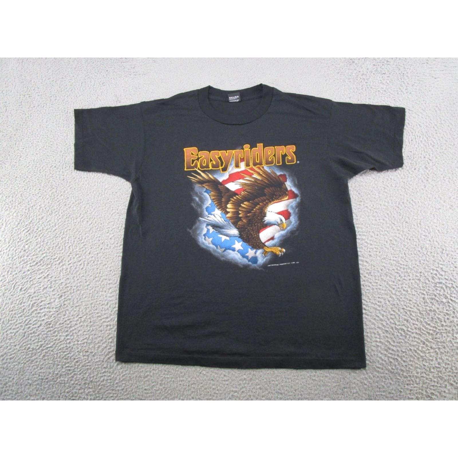 Vintage VINTAGE Easyriders 1992 Eagle American Flag Biker T-Shirt Size XL Black Cotton Screen Stars Hanes Beefy-T Mens 90s Size US XL / EU 56 / 4 - 2 Thumbnail