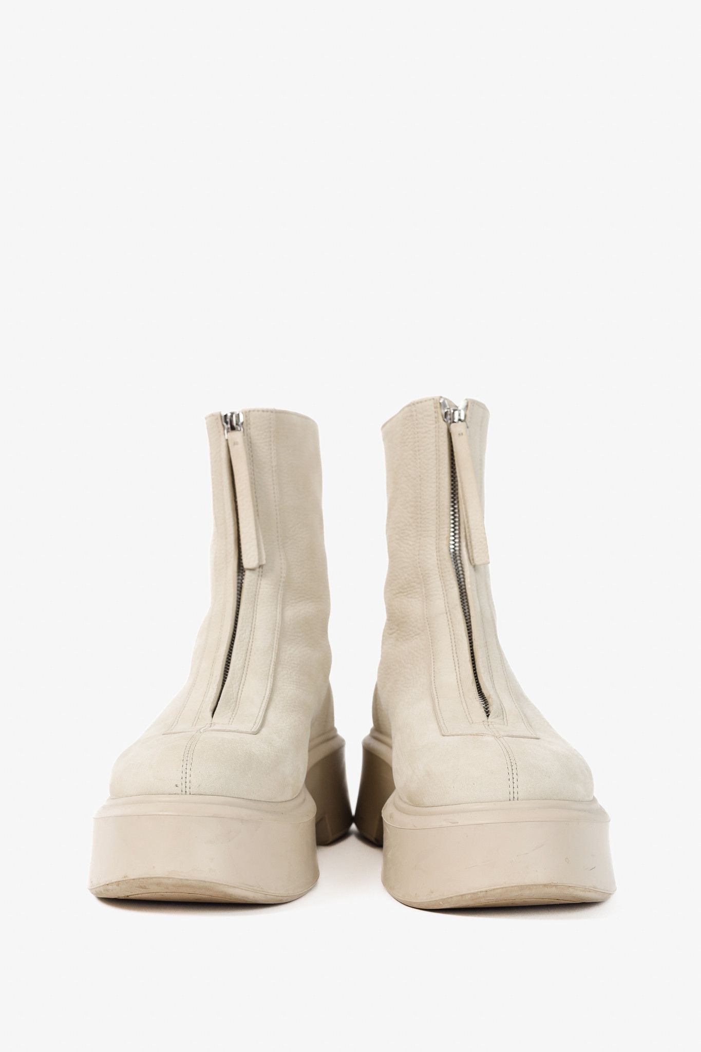 The Row The Row Beige Leather Platform Zipped Boot Size US 9.5 / IT 39.5 - 2 Thumbnail
