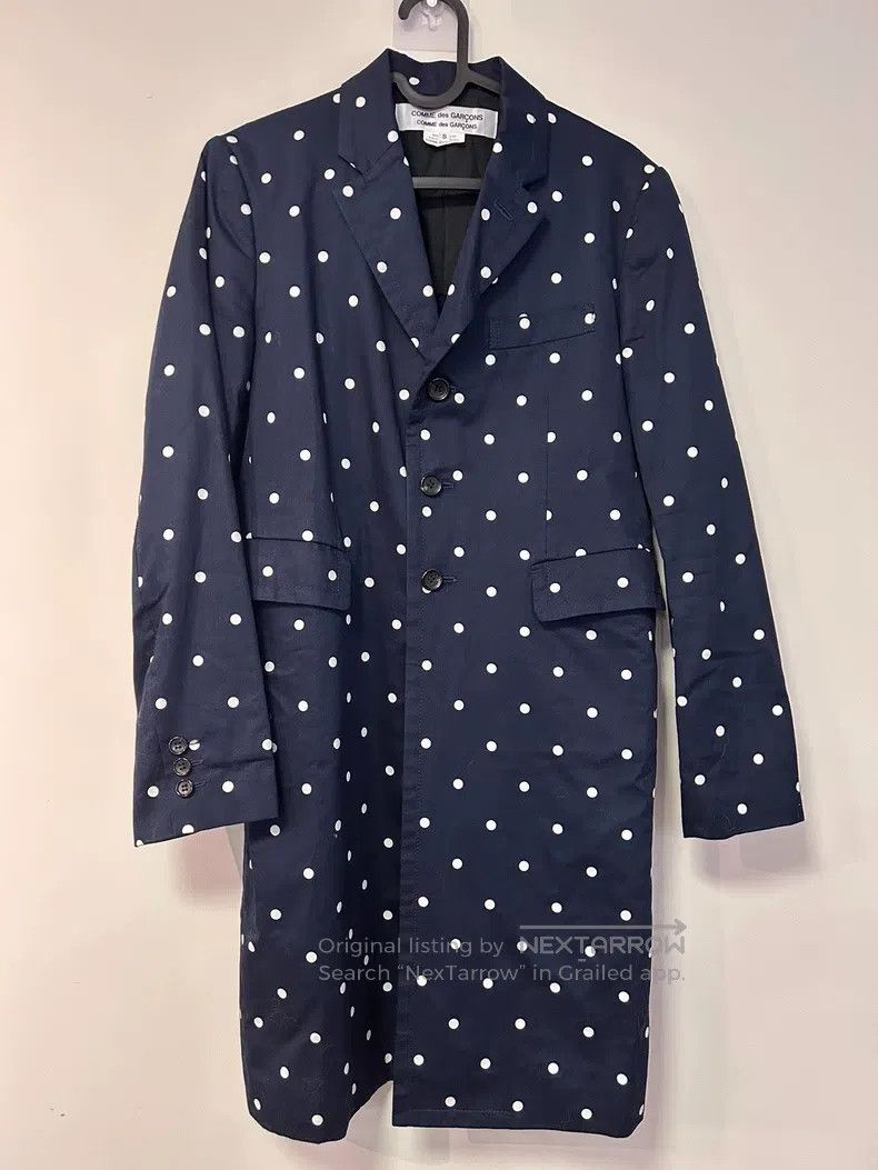Comme des Garcons Comme des Garcons Dark Navy Polka Dot Trench Coat Size S / US 4 / IT 40 - 5 Thumbnail