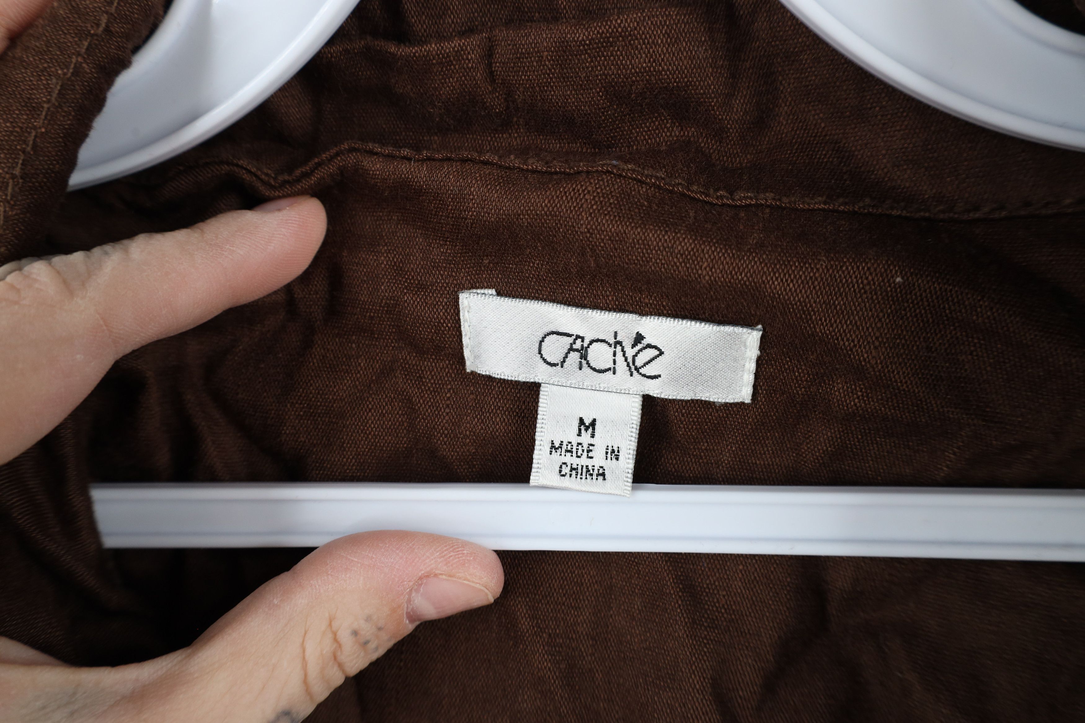 Vintage Vintage 90s Cache Roll Sleeve Flared Jacket Brown Size M / US 6-8 / IT 42-44 - 9 Thumbnail