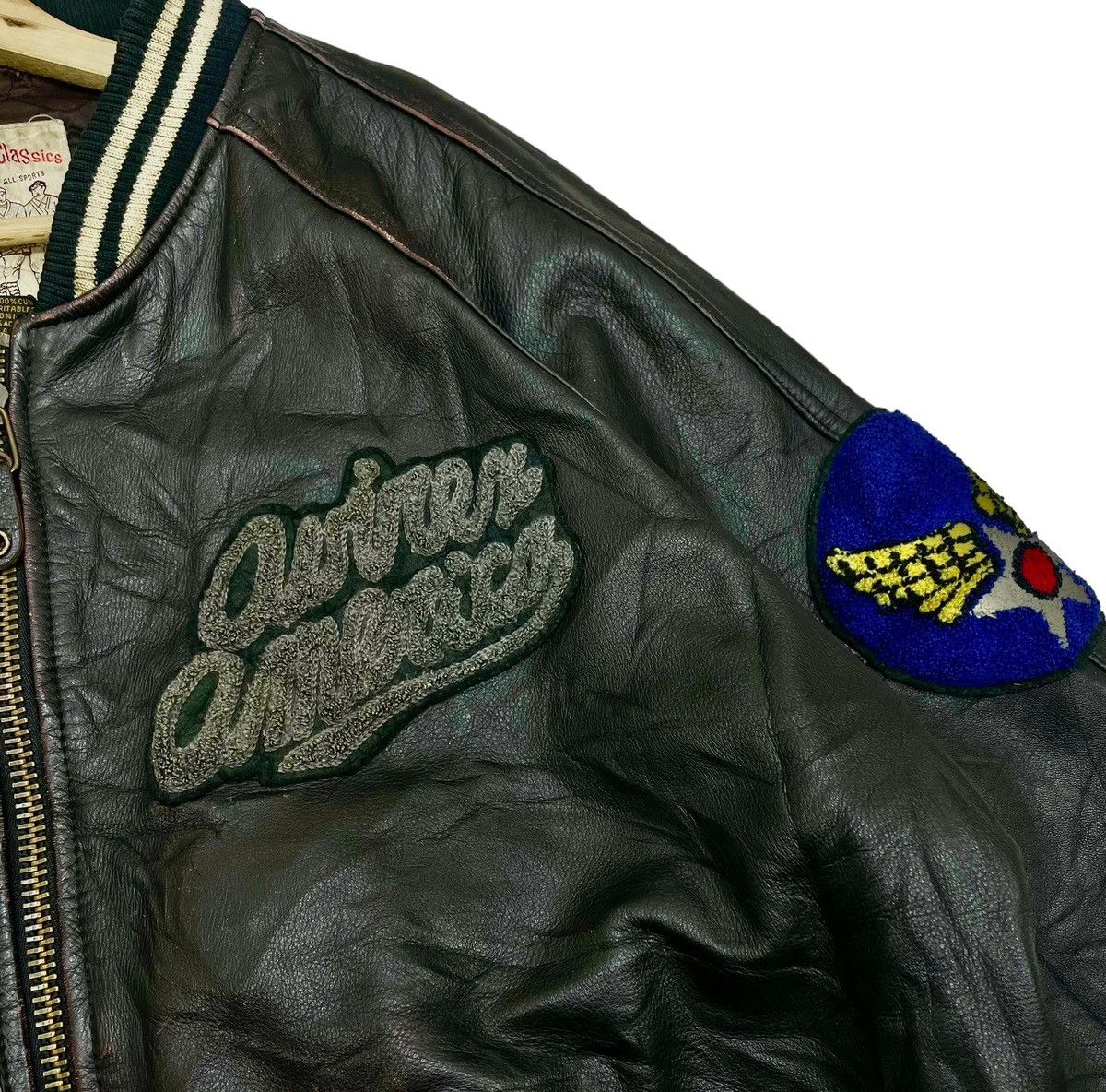 Avirex 🔥Vtg Avirex America Varsity USA Track Field Leather Jacket Size US L / EU 52-54 / 3 - 6 Thumbnail