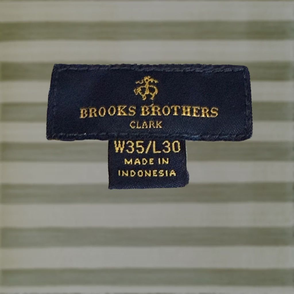 Brooks Brothers Chino Pants Mens 35x30 Straight Fit Khaki Cotton Stretch, Men's