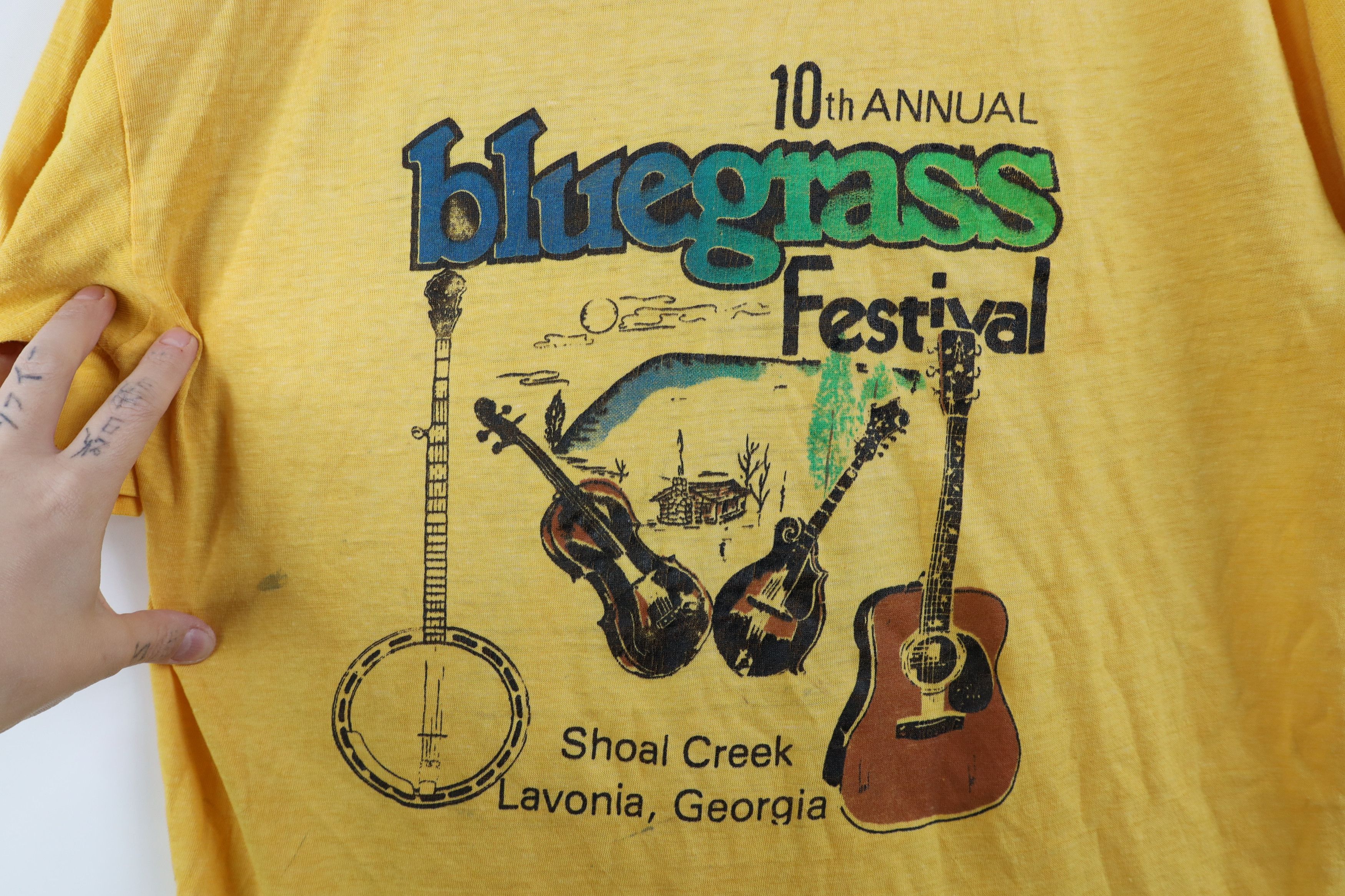 Vintage Vintage 70s Thin Shoal Creek Bluegrass Festival T-Shirt USA Size US M / EU 48-50 / 2 - 4 Thumbnail