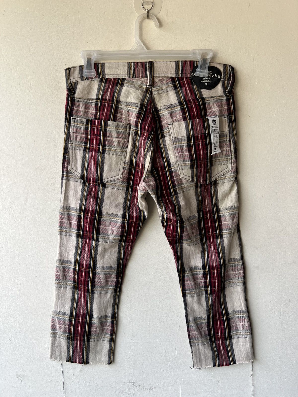 SHAREEF Shareef 2007 Japan Check Raw Edge Cropped Pant Size US 29 - 3 Thumbnail