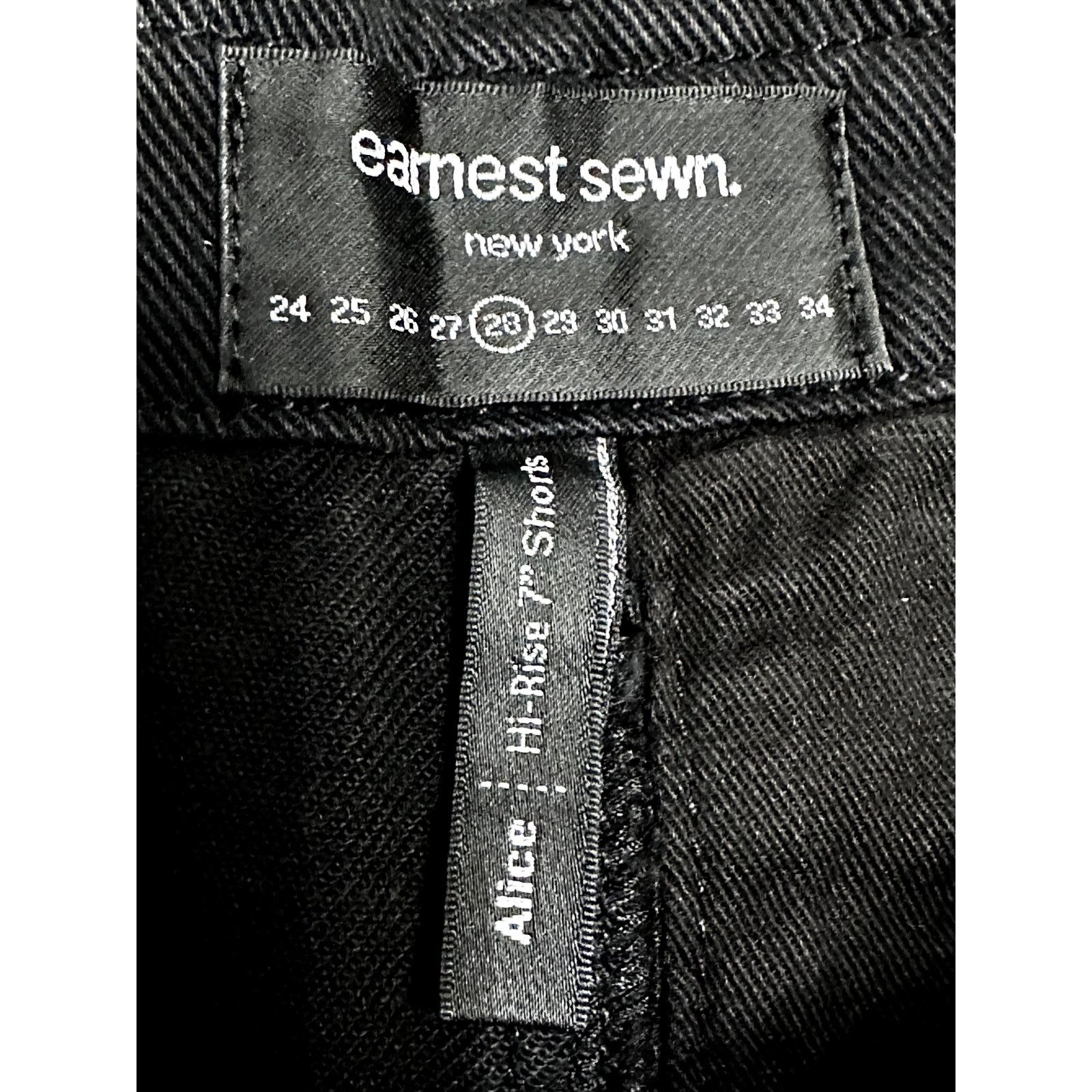Earnest Sewn Earnest Denim Shorts Jorts High Rise Black Women's 28 NWT Size 28" / US 6 / IT 42 - 9 Thumbnail