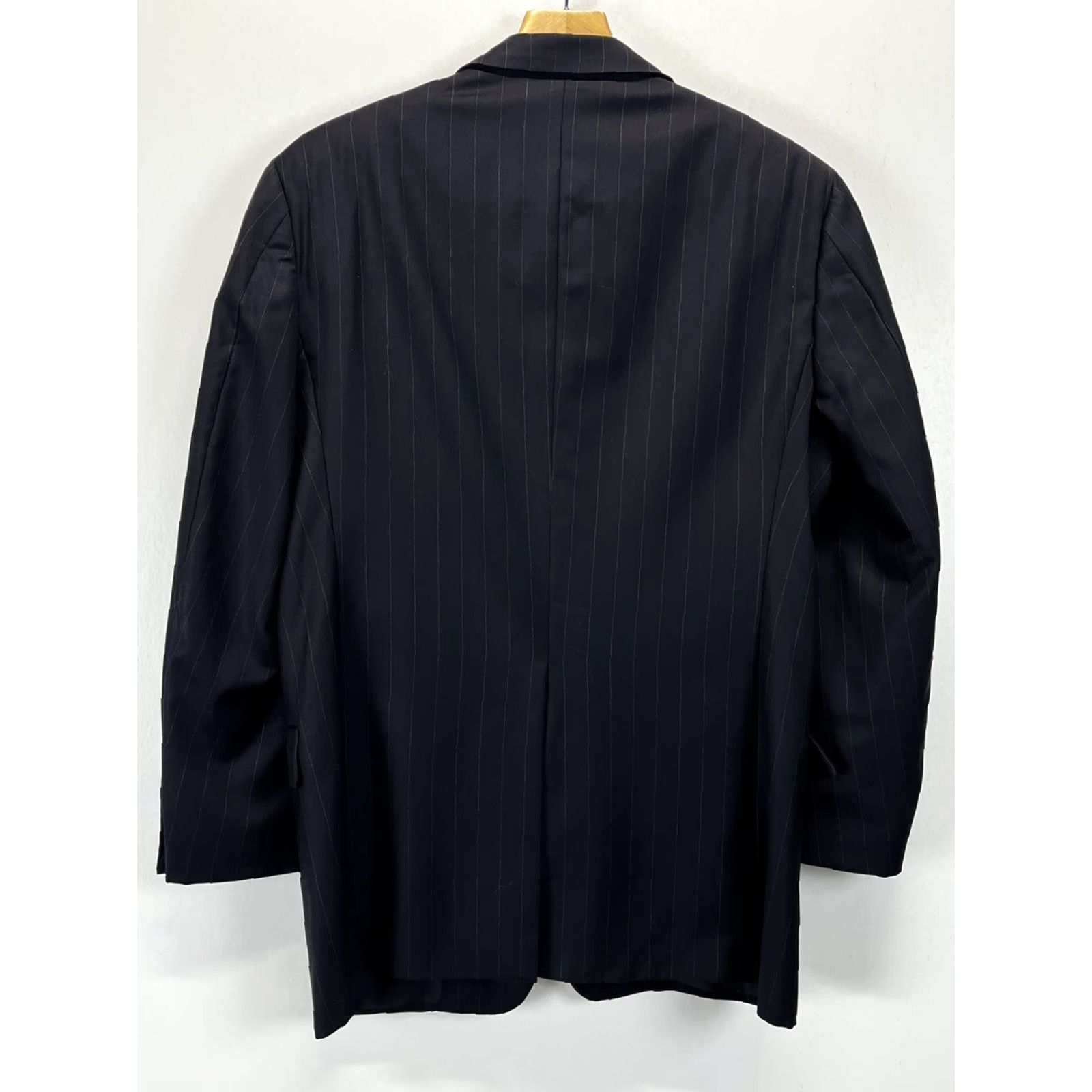 Loro Piana Hickey Freeman Loro Piana Men's Navy Striped 100% Wool Blazer 40R Mens Size 40R - 2 Thumbnail