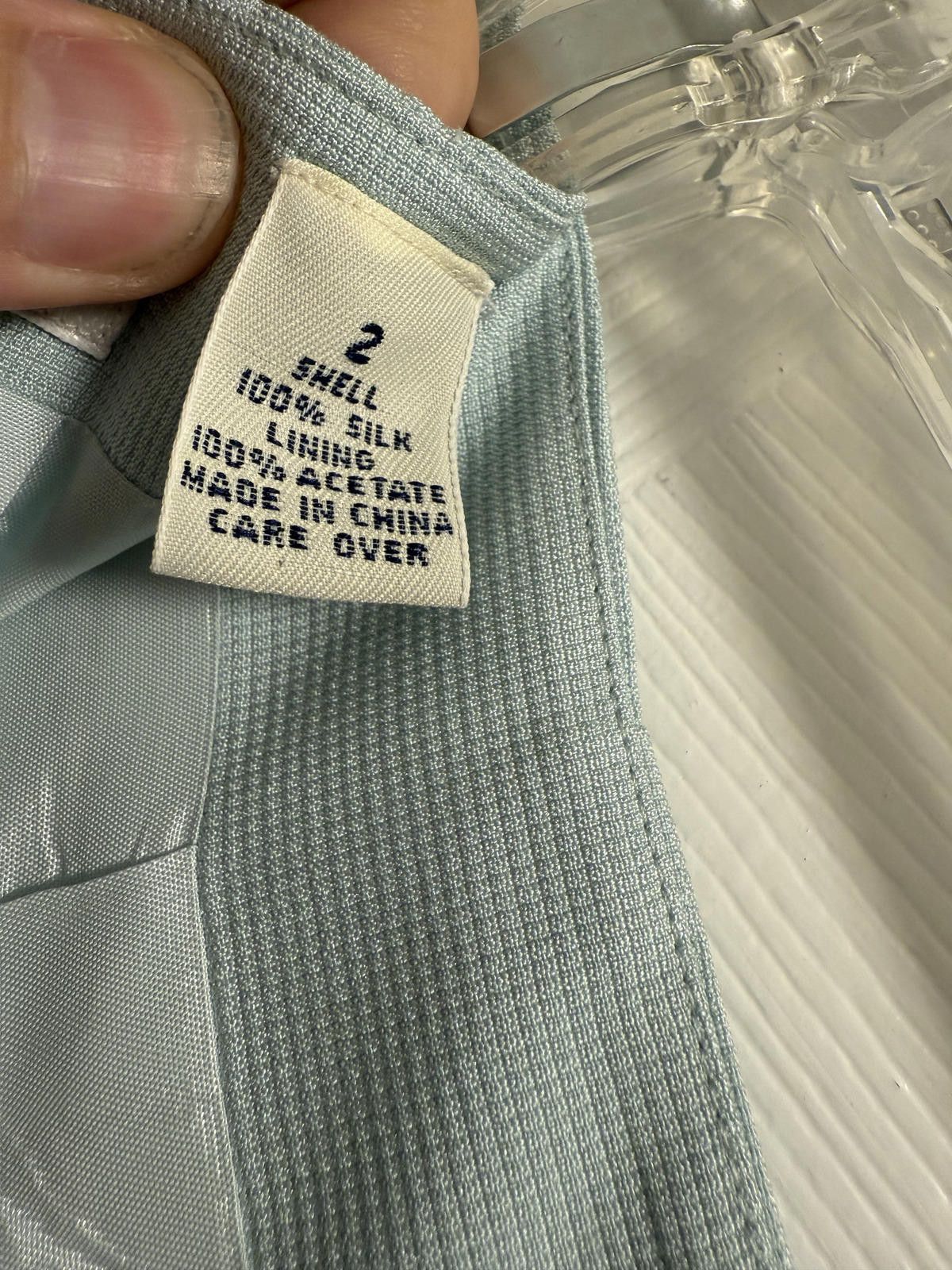 Designer Ann Taylor LOFT Silk Two-P Set - Light Blue Blouse & Pants Size M / US 6-8 / IT 42-44 - 7 Thumbnail