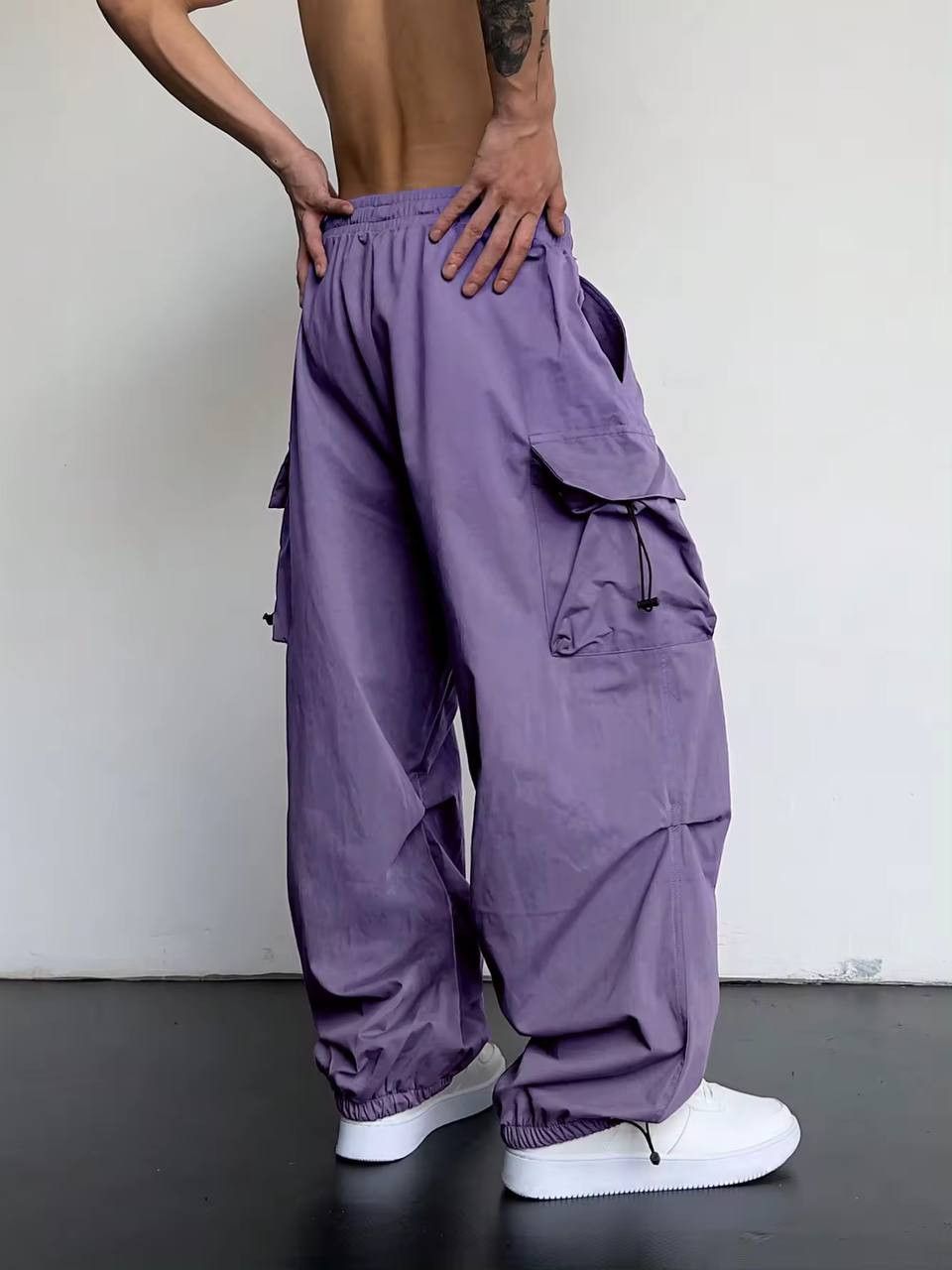 Vintage men's monochrome kargo pants y2k Size US 37 - 2 Thumbnail