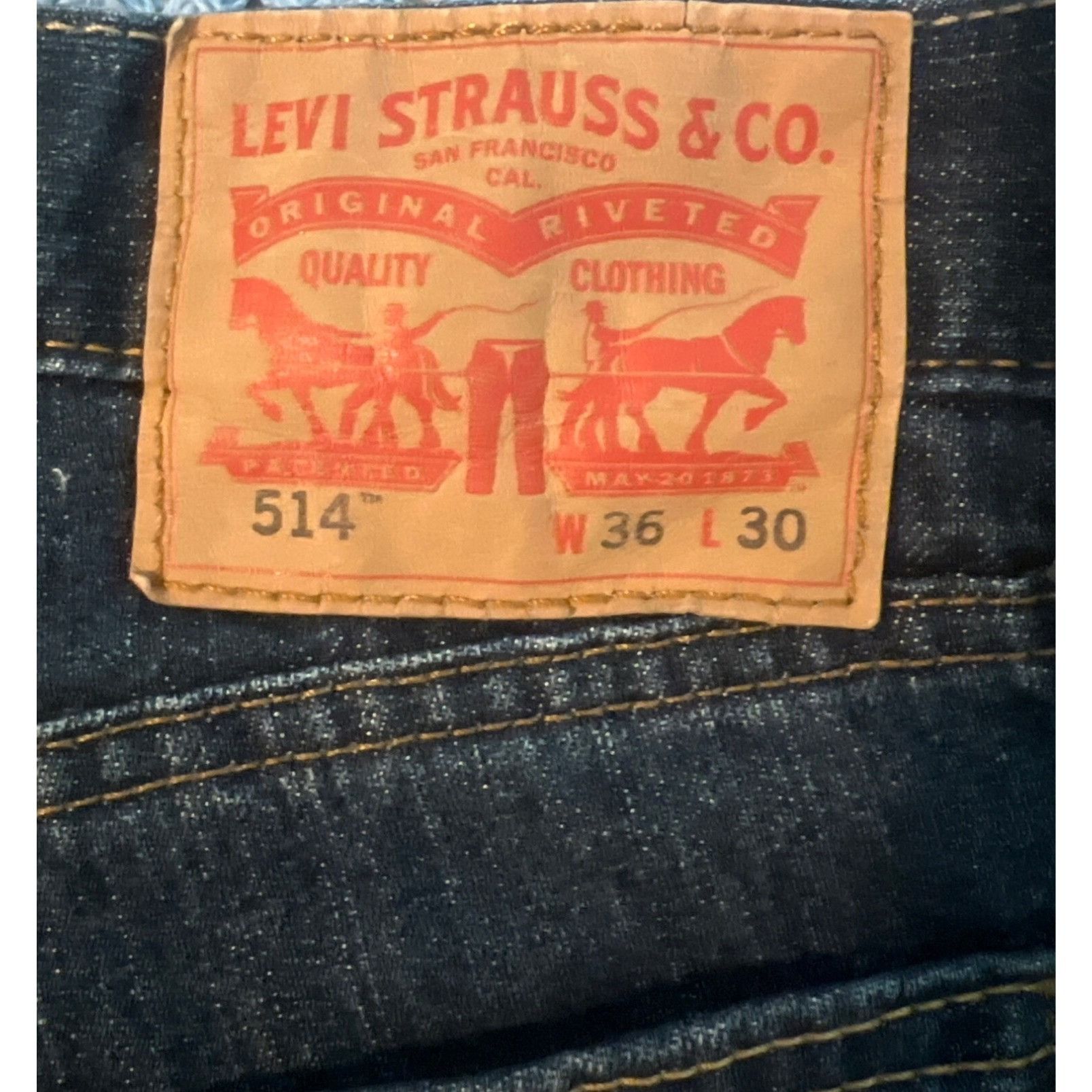 Levi's Levis 514 Mens Slim Straight Jeans W36 L30 Dark Blue Wash De Size US 36 / EU 52 - 4 Thumbnail