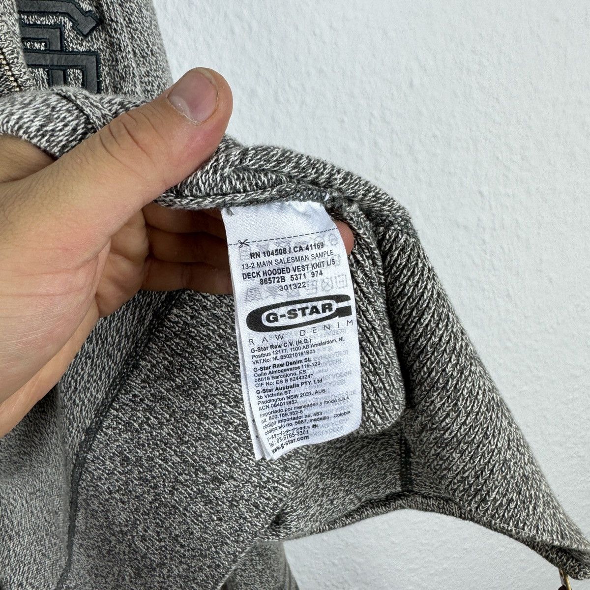 G-Star Men’s G-star RAW DECK HOODED VEST KNIT L/S Gray Size M Size US M / EU 48-50 / 2 - 8 Thumbnail