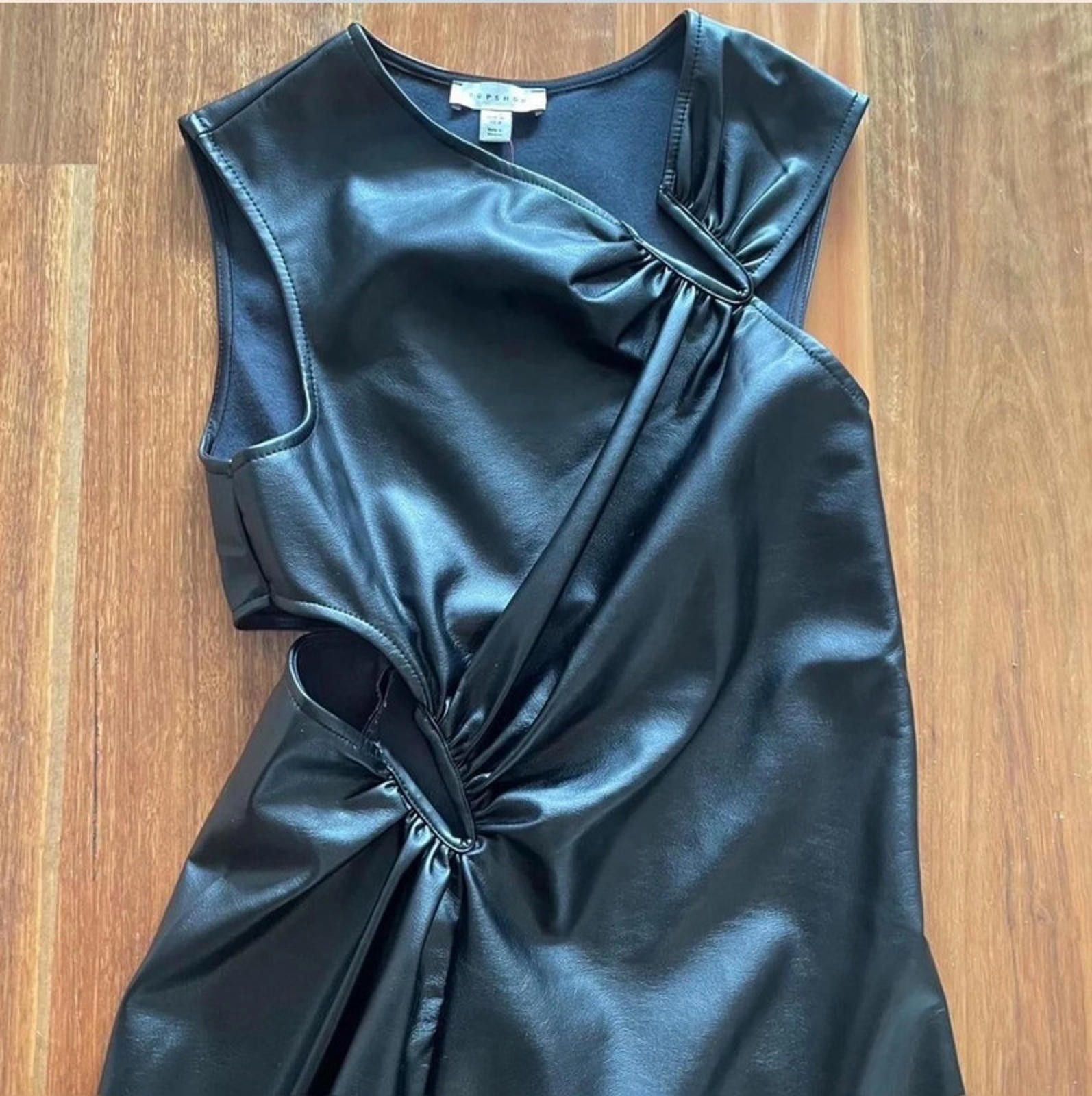 Topshop Topshop PU assymetric cut out detail midi dress NEW tags Size S / US 4 / IT 40 - 2 Thumbnail