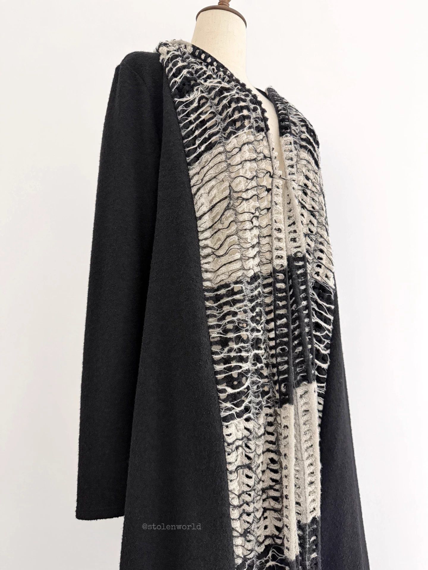 Limi Feu Limi feu gray black spliced lace wool cardigan S Size S / US 4 / IT 40 - 7 Thumbnail