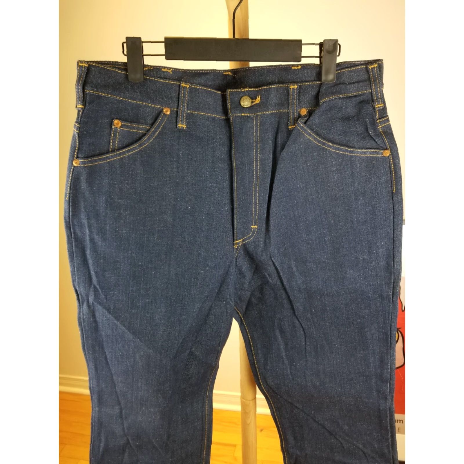 Lee VINTAGE DEADSTOCK 70' LEE TALON ZIPPER BOOTCUT DENIM JEANS PANTS SZ 34Mens Jeans Blue Bootcut 34 32 42 INCH Inside Outside Zipper Lee Talon Size US 34 / EU 50 - 2 Thumbnail