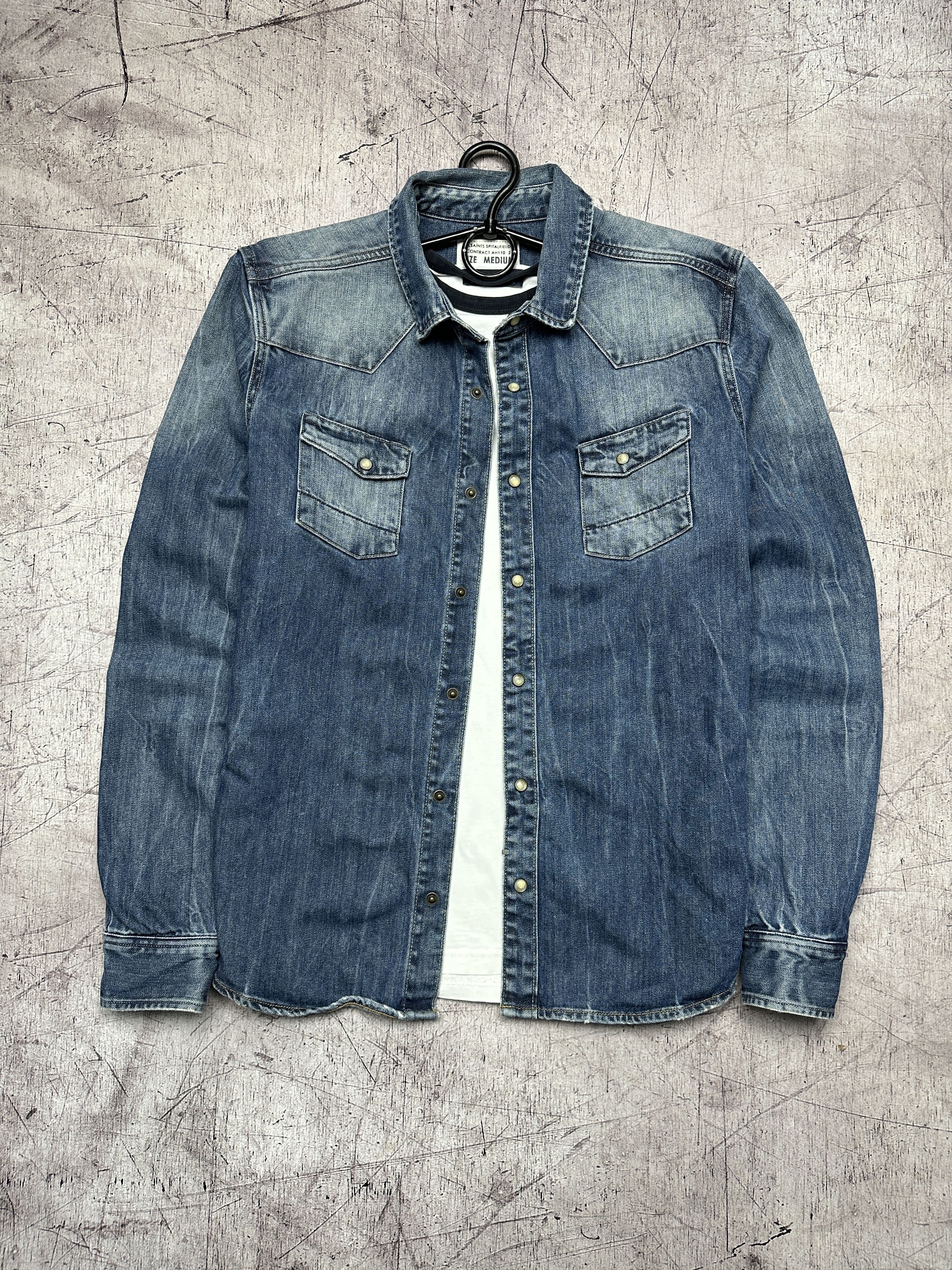 Allsaints Allsaints Mens Denim Lou Shirt Size US M / EU 48-50 / 2 - 1 Thumbnail