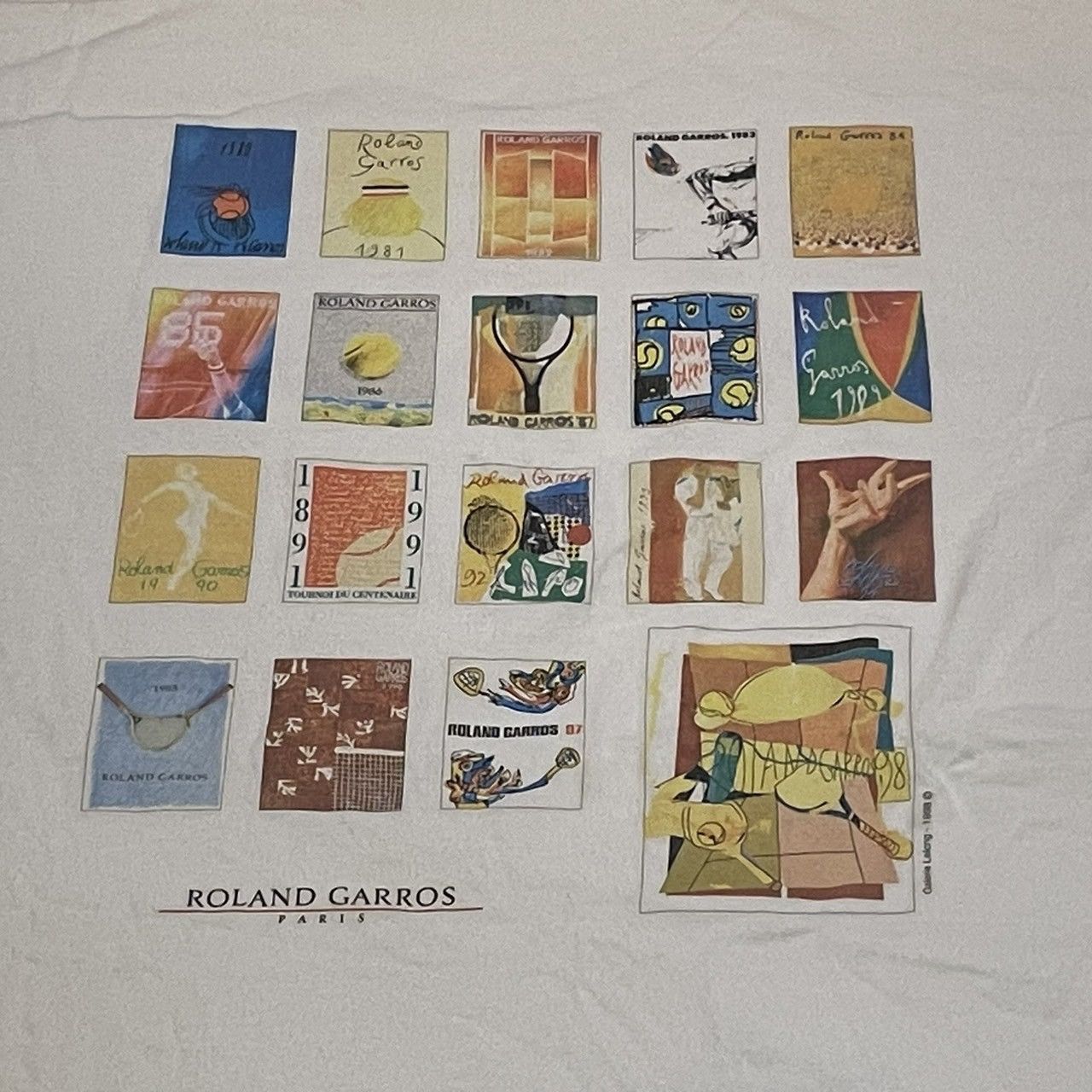 Other Rare Vintage 1998 Roland Garros Tennis Tee Grand Slam Size US XL / EU 56 / 4 - 5 Thumbnail