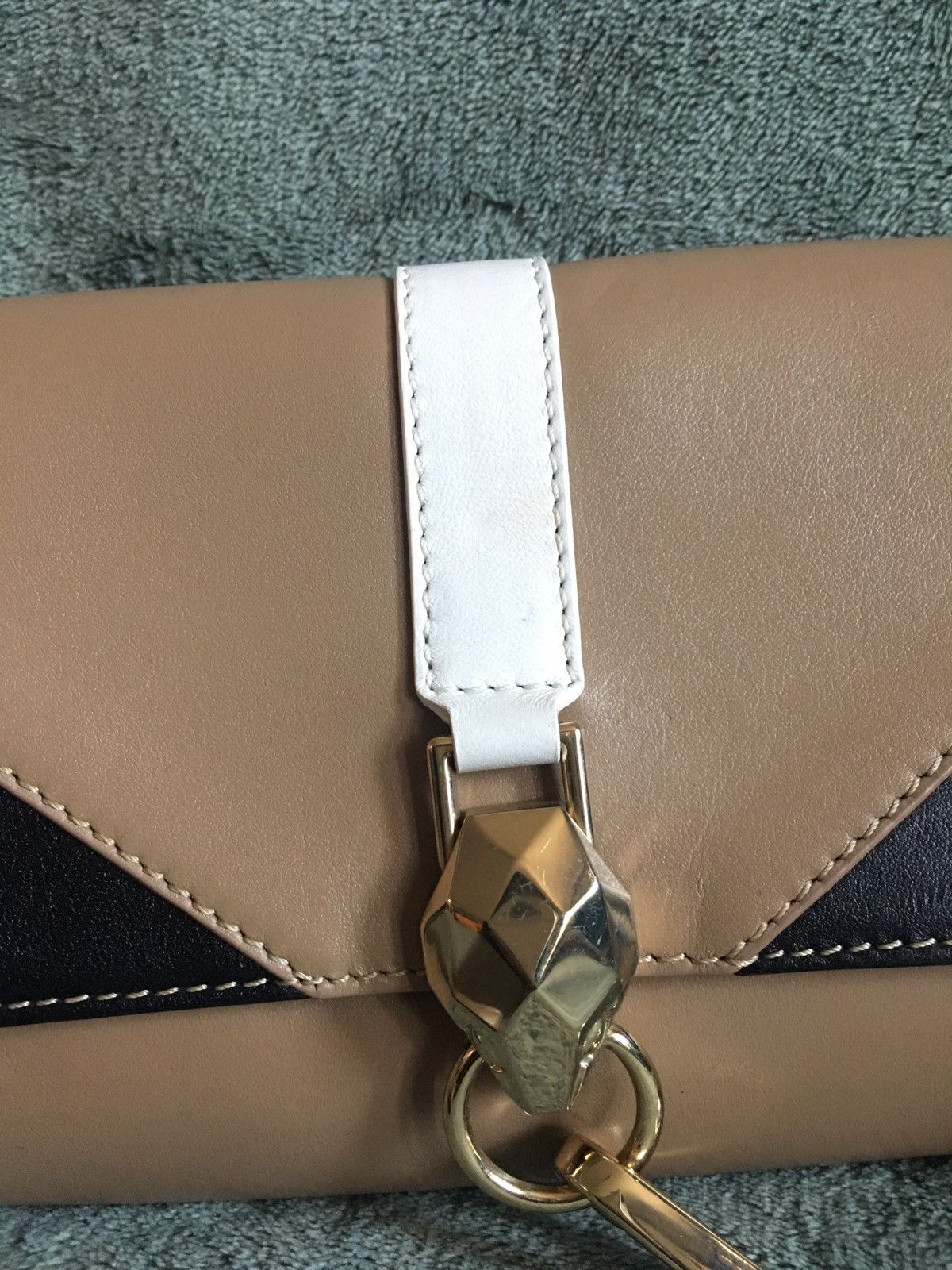 Just Cavalli Just Cavalli Snake Head Design Leather Clutch Handle Bag Size ONE SIZE - 2 Thumbnail