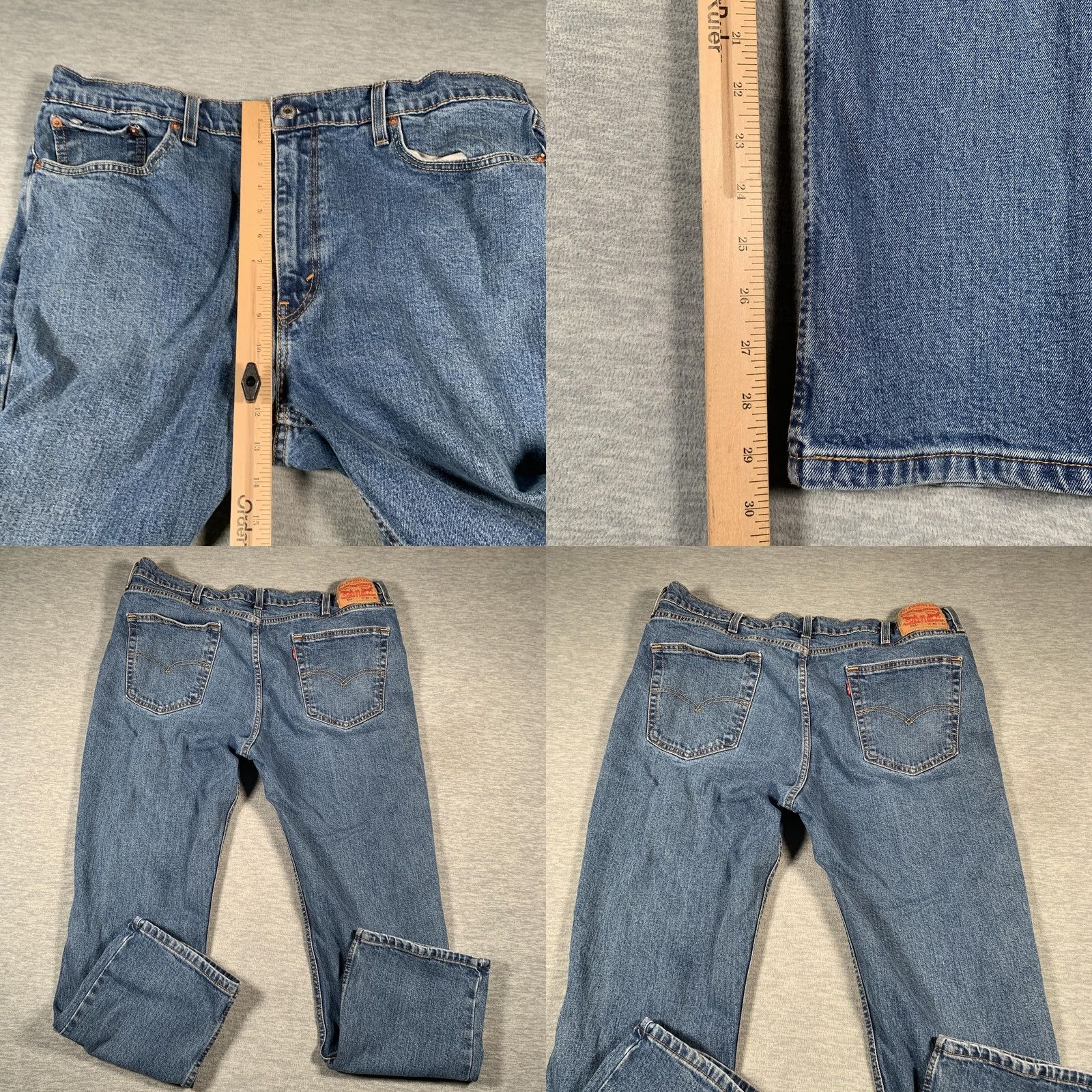 Levi's Levi's 514 Jeans Mens 40x30 Blue Denim Straight Leg Medium Wash Zip Fly Classic Regular Fit 5-Pocket Size US 40 / EU 56 - 8 Thumbnail