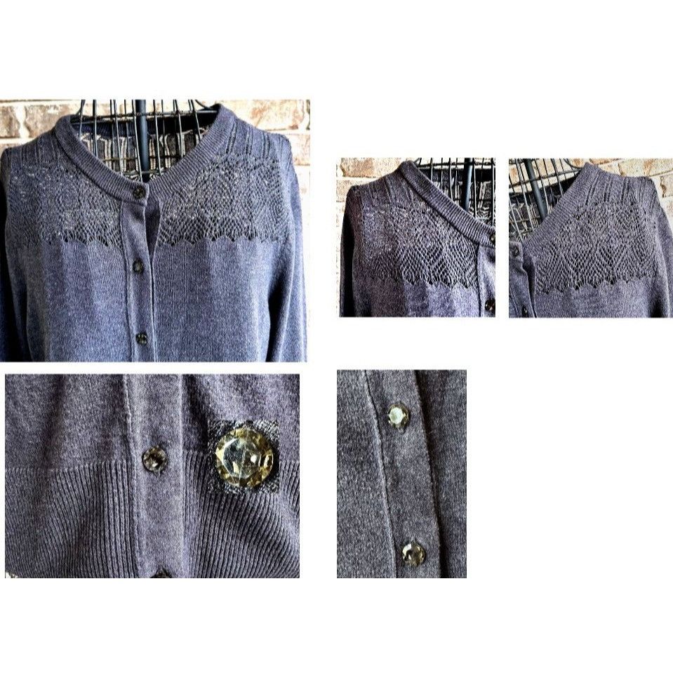 Eddie Bauer VTG Eddie Bauer Cardigan Medium Sweater Charcoal Gray Front Size M / US 6-8 / IT 42-44 - 5 Thumbnail