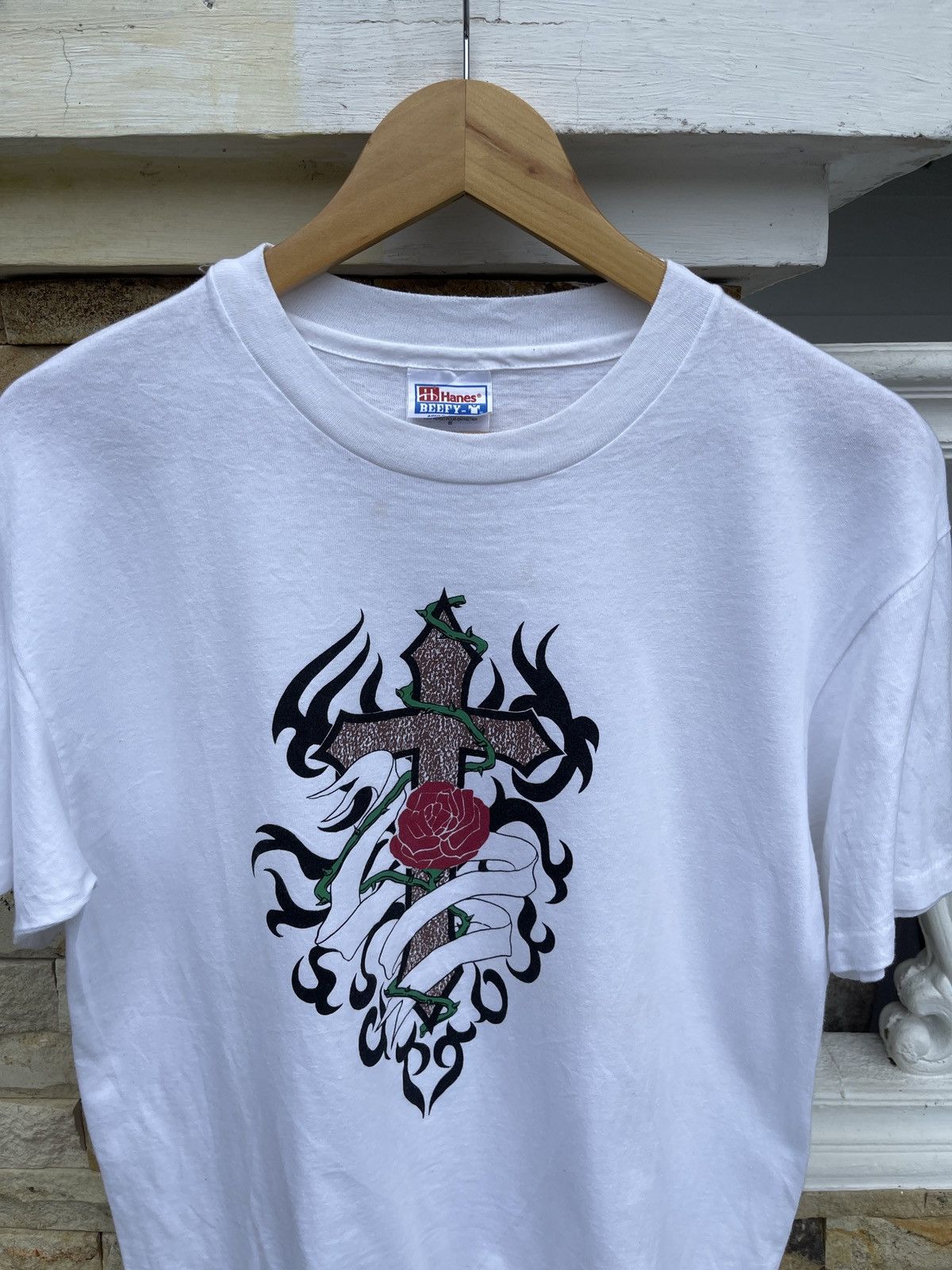 If Six Was Nine × Vintage Last Drop🔥Rare🔥Vintage 90s Jesus Cross T-Shirt Size US M / EU 48-50 / 2 - 2 Thumbnail