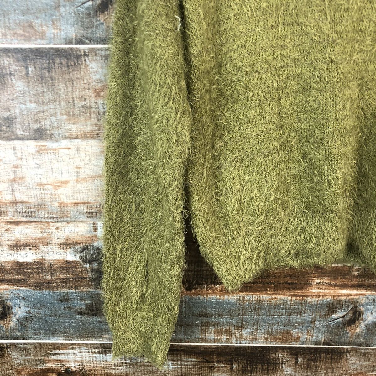 Vintage DL Mounior Green Mohair shaggy fur Knitwear #C404 Size M / US 6-8 / IT 42-44 - 15 Thumbnail