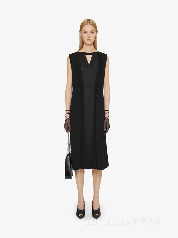 Givenchy o1srvl11e1124 Sleeveless Coat Fress in Black Size XS / US 0-2 / IT 36-38 - 2 Thumbnail