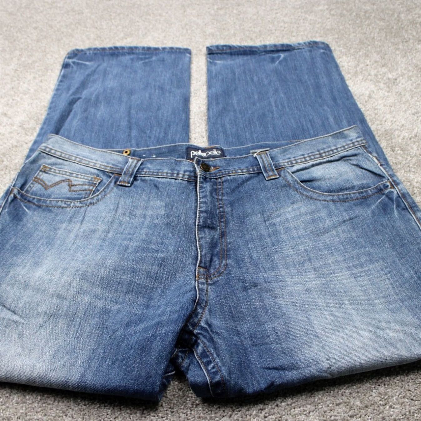 Pelle Pelle Pelle Pelle Jeans Mens 42x34 Blue Baggy Y2K 90s Vintage Hip Hop Straight Skater Jeans Mens 42 Blue Pelle Pelle 90s Theme Boys? Size US 42 / EU 58 - 2 Thumbnail