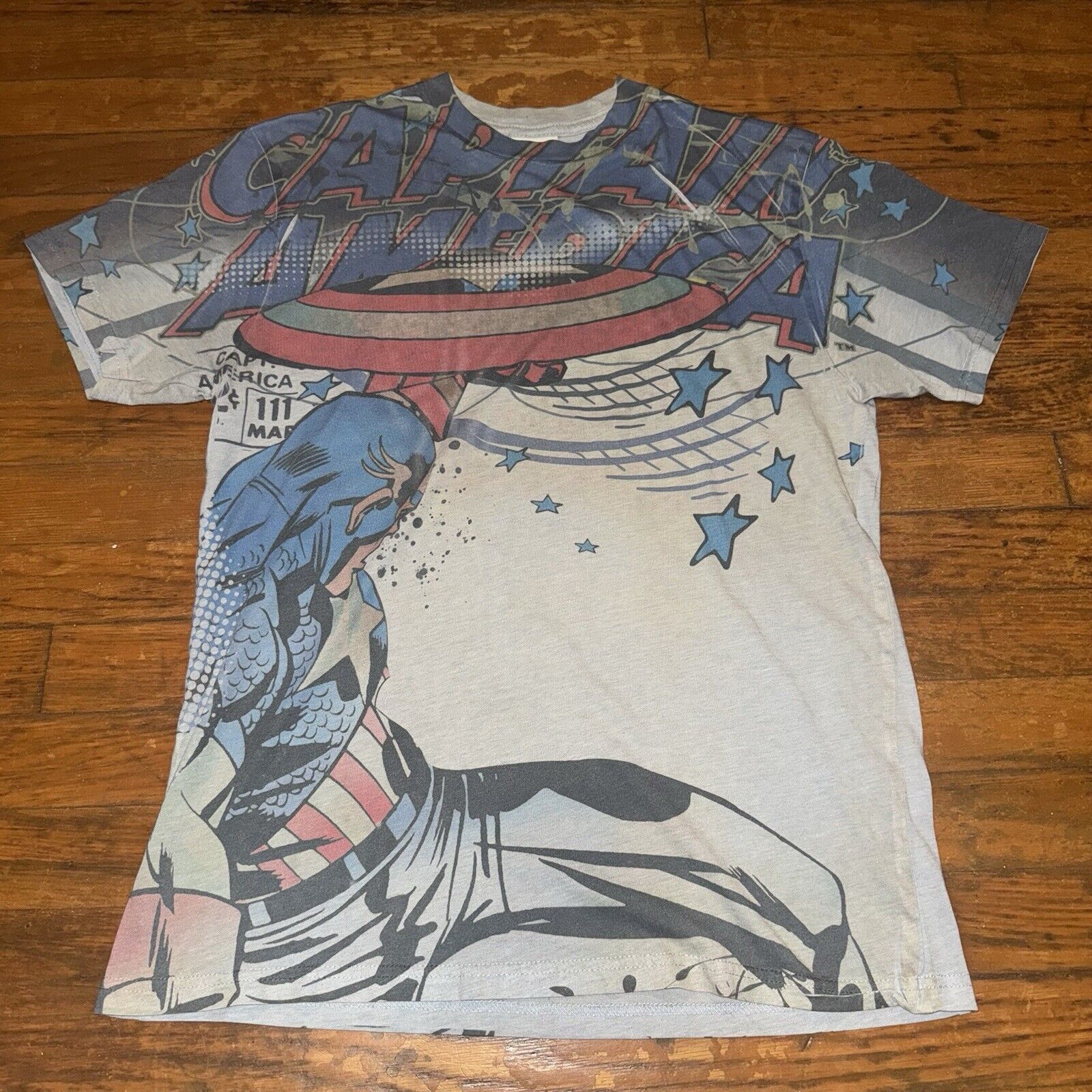 Marvel Comics Y2K Captain America Graphic AOP Tee T-Shirt Size M Superhero Size US M / EU 48-50 / 2 - 1 Thumbnail