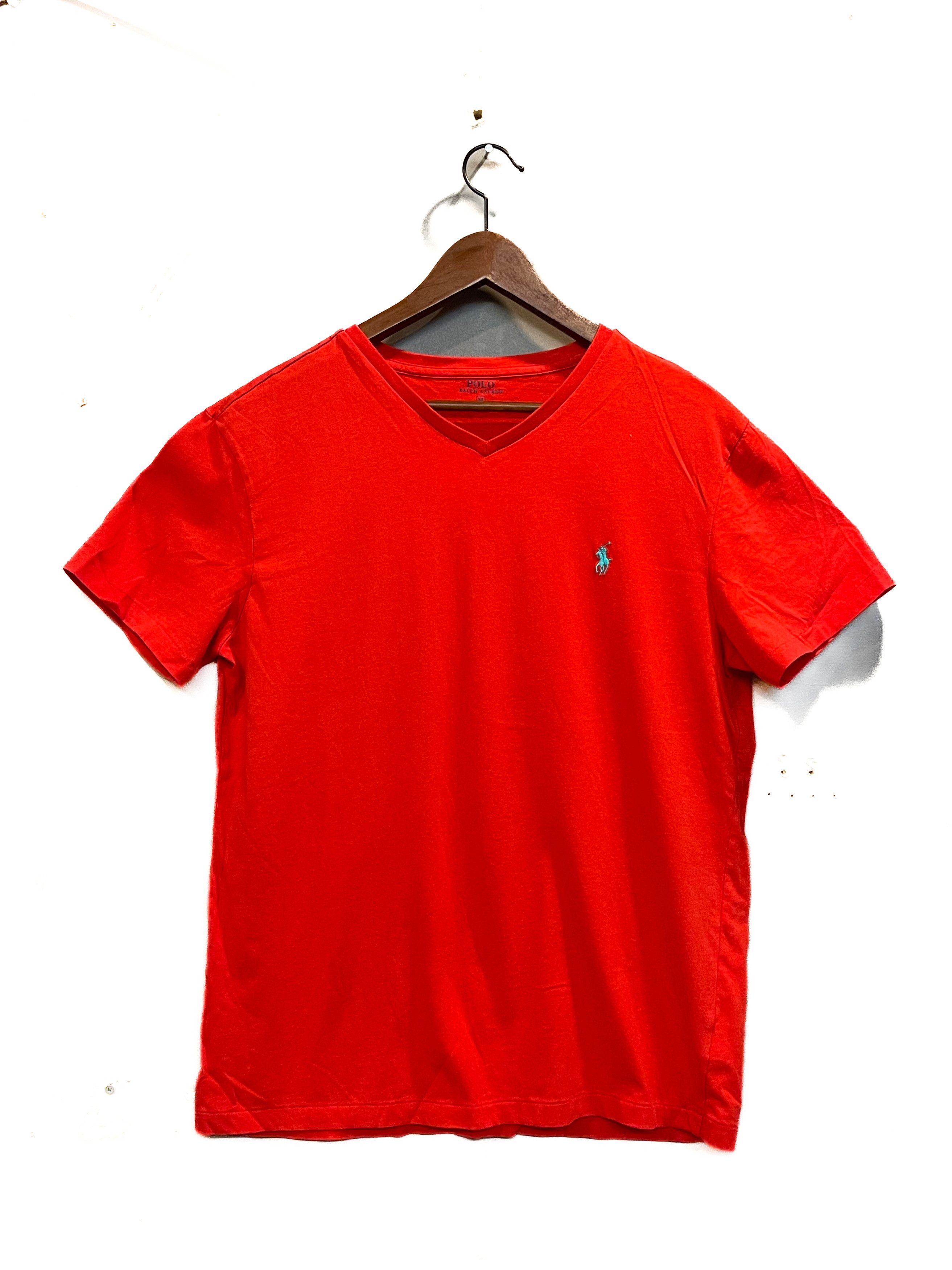 Polo Ralph Lauren Red Polo Ralph Lauren V Neck Tee Size US M / EU 48-50 / 2 - 1 Thumbnail