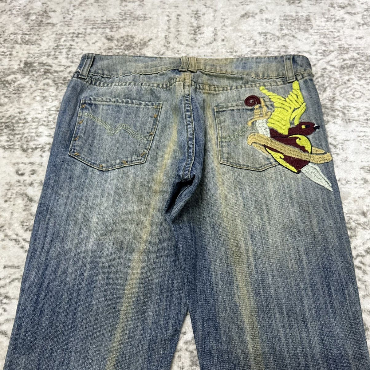 Kapital Vintage Japanese Brand Patch Work Embroidery Flared Jeans Size 30" / US 8 / IT 44 - 10 Thumbnail