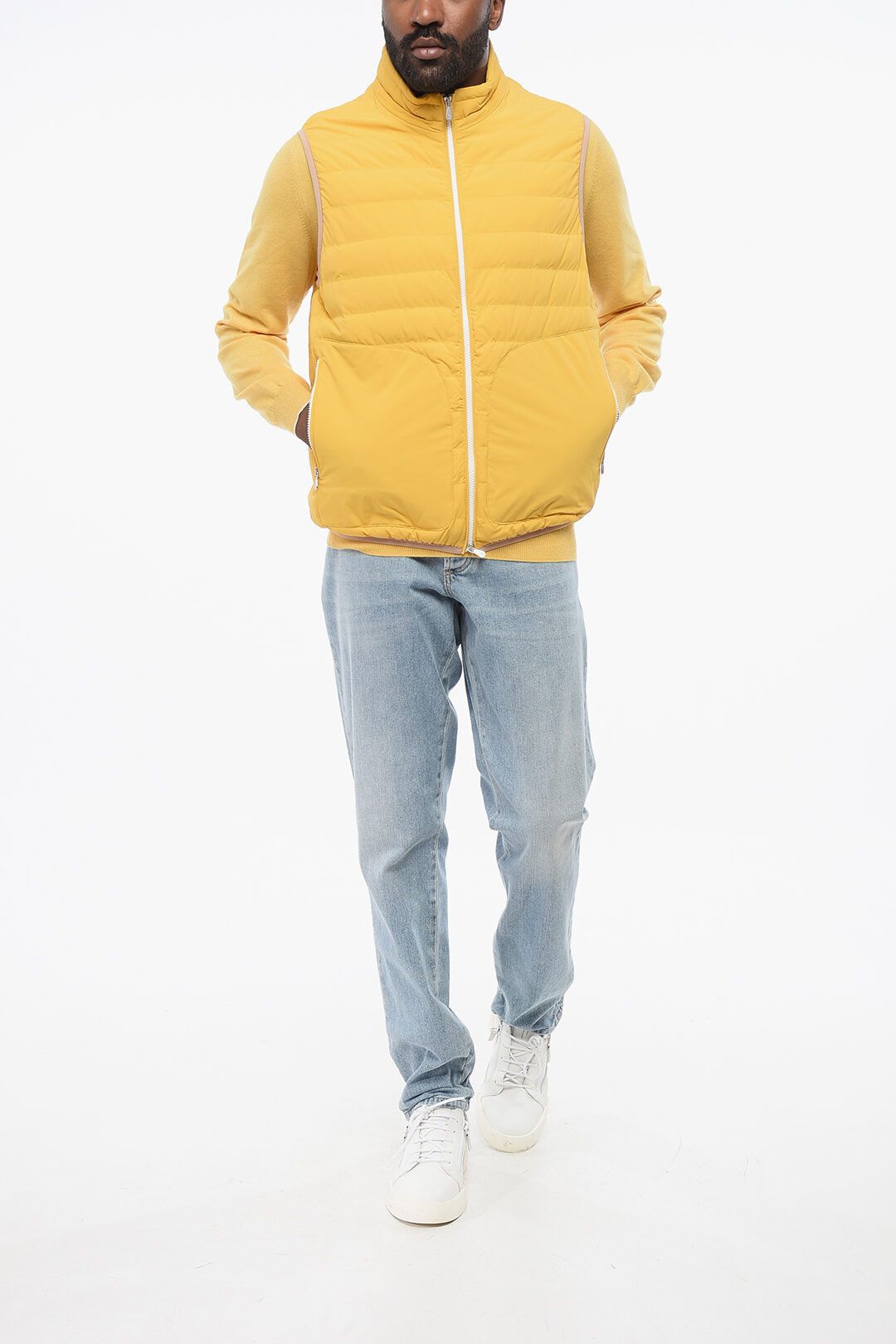 Brunello Cucinelli og1mm0725 Down Vest in Yellow Size US XL / EU 56 / 4 - 4 Thumbnail
